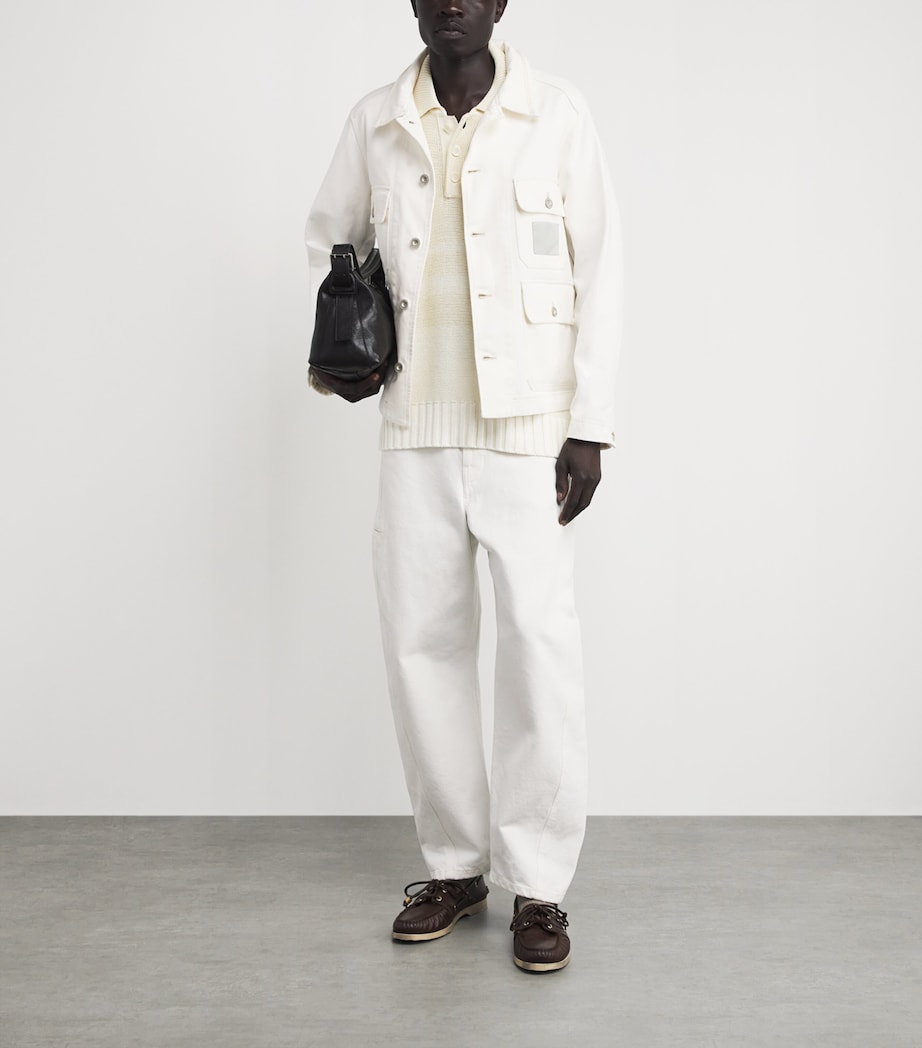 C.P. Company Mens Pocket-Detail Denim Jacket Gauze White Image 2