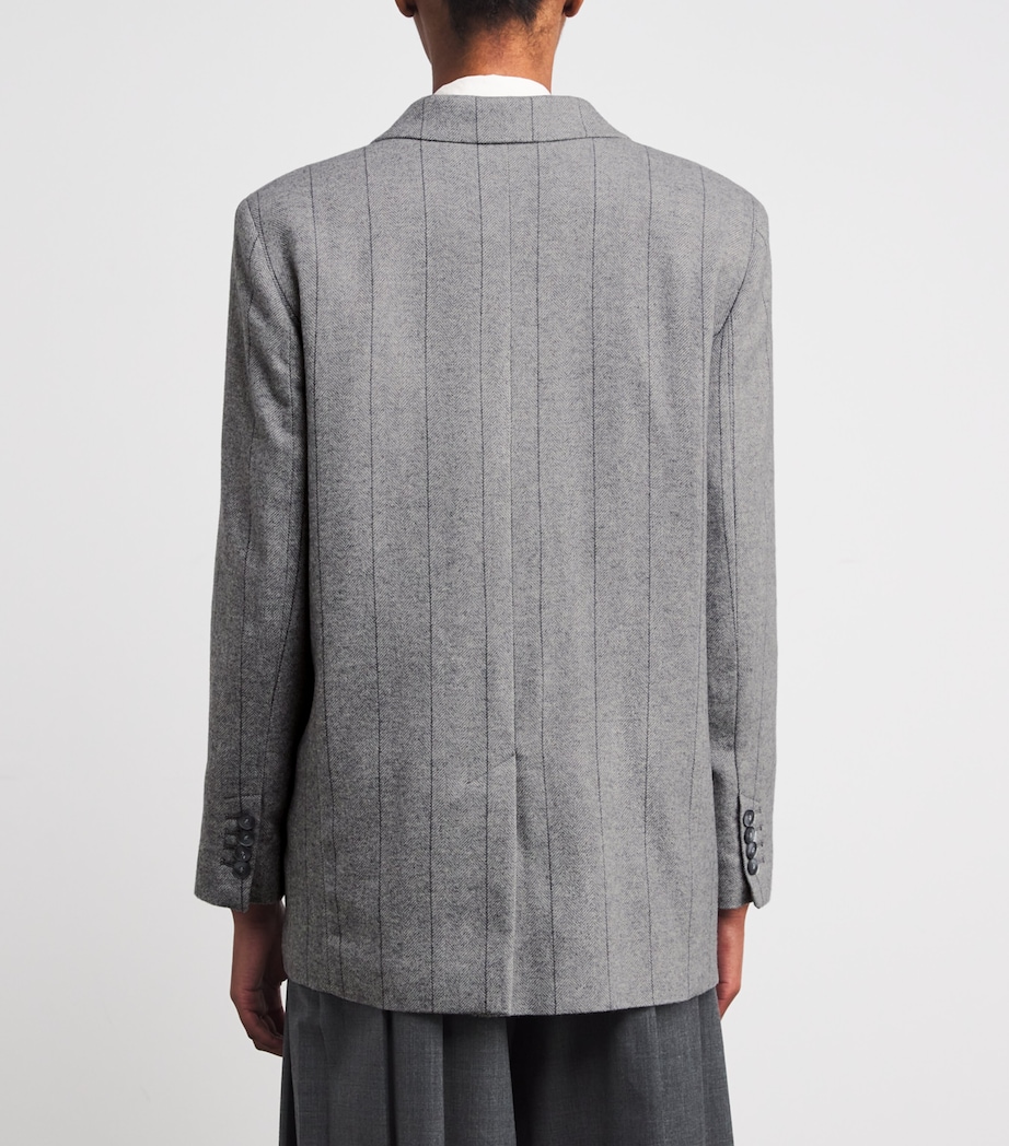 Wool-Blend Double-Breasted Blazer GREY Image 4