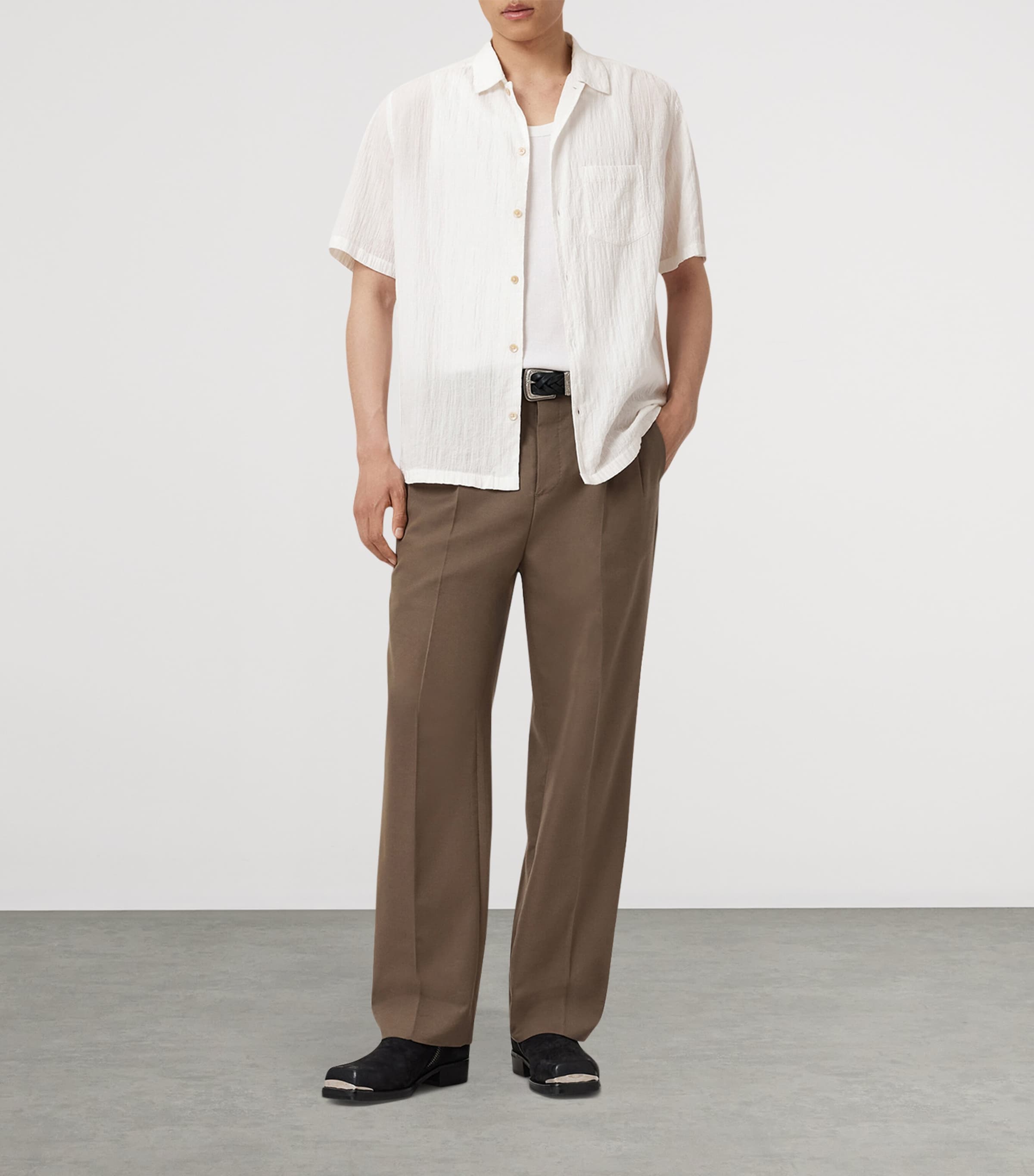 Organic Cotton-Blend Walton Shirt OFF WHITE Image 2