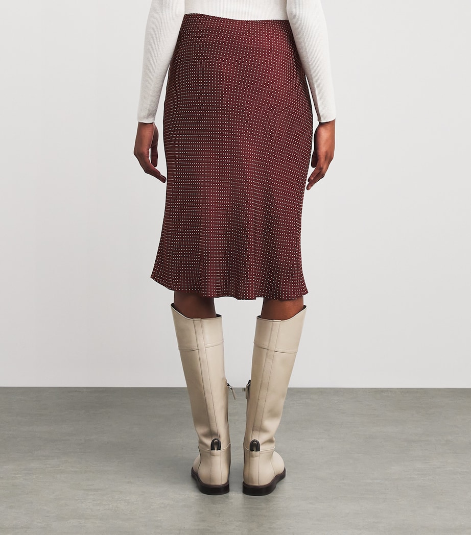 Silk-Blend Satin Elowette Midi Skirt BURGANDY COLETTE DOT Image 4