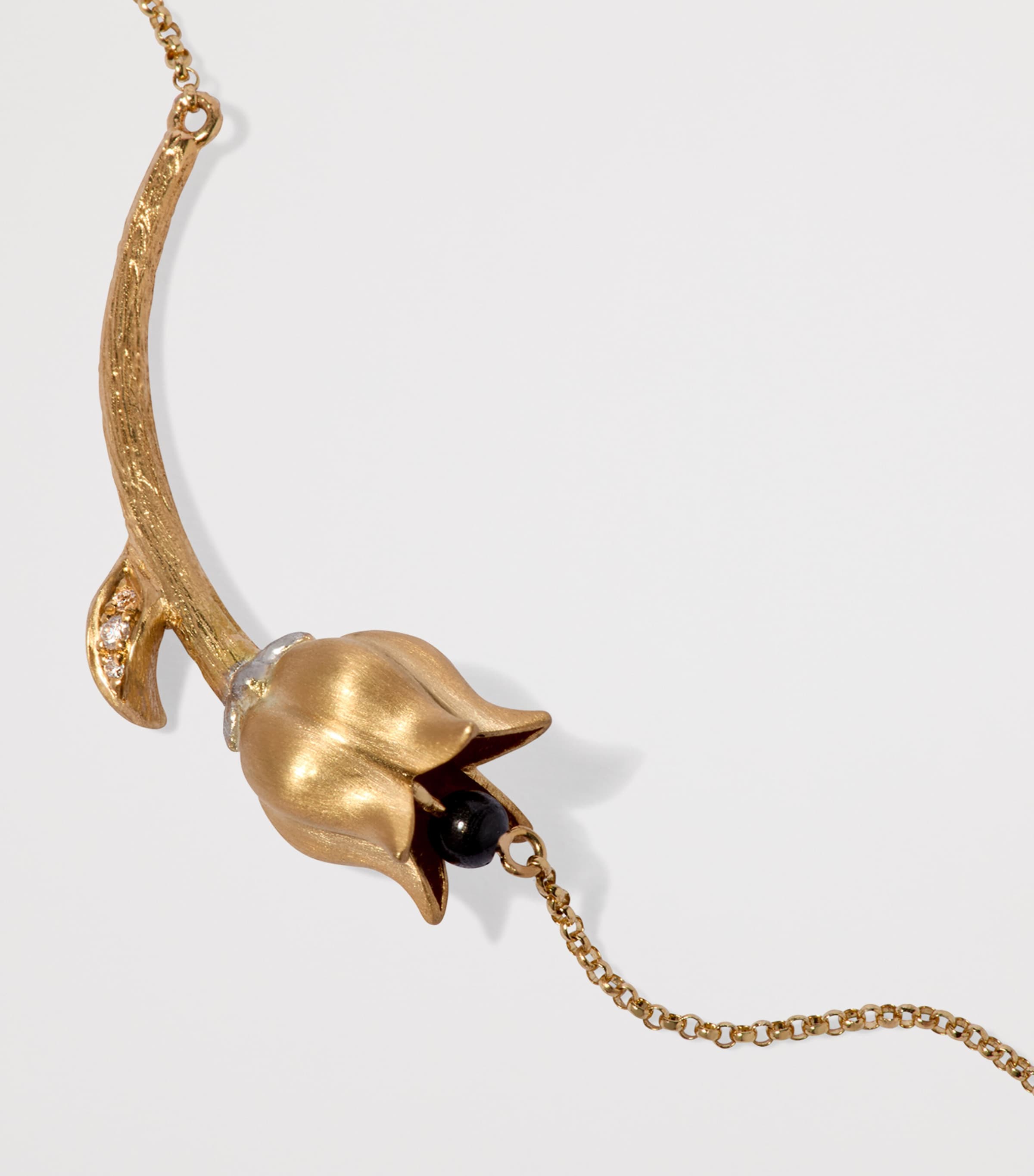 Yellow Gold and Spinel Tulips Chain Necklace YELLOW GOLD Image 3