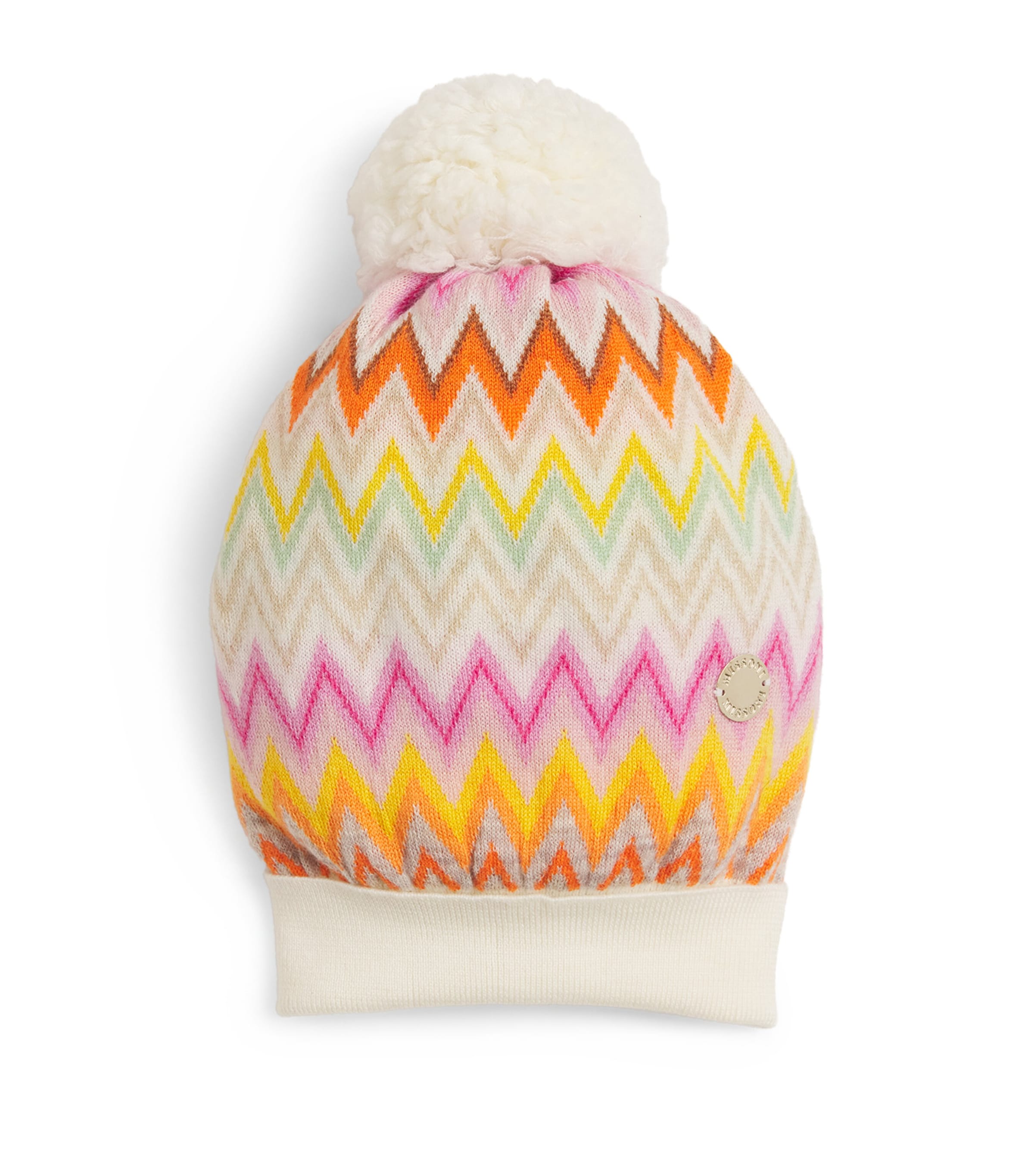 Missoni Kids' Wool Zigzag Beanie In Green