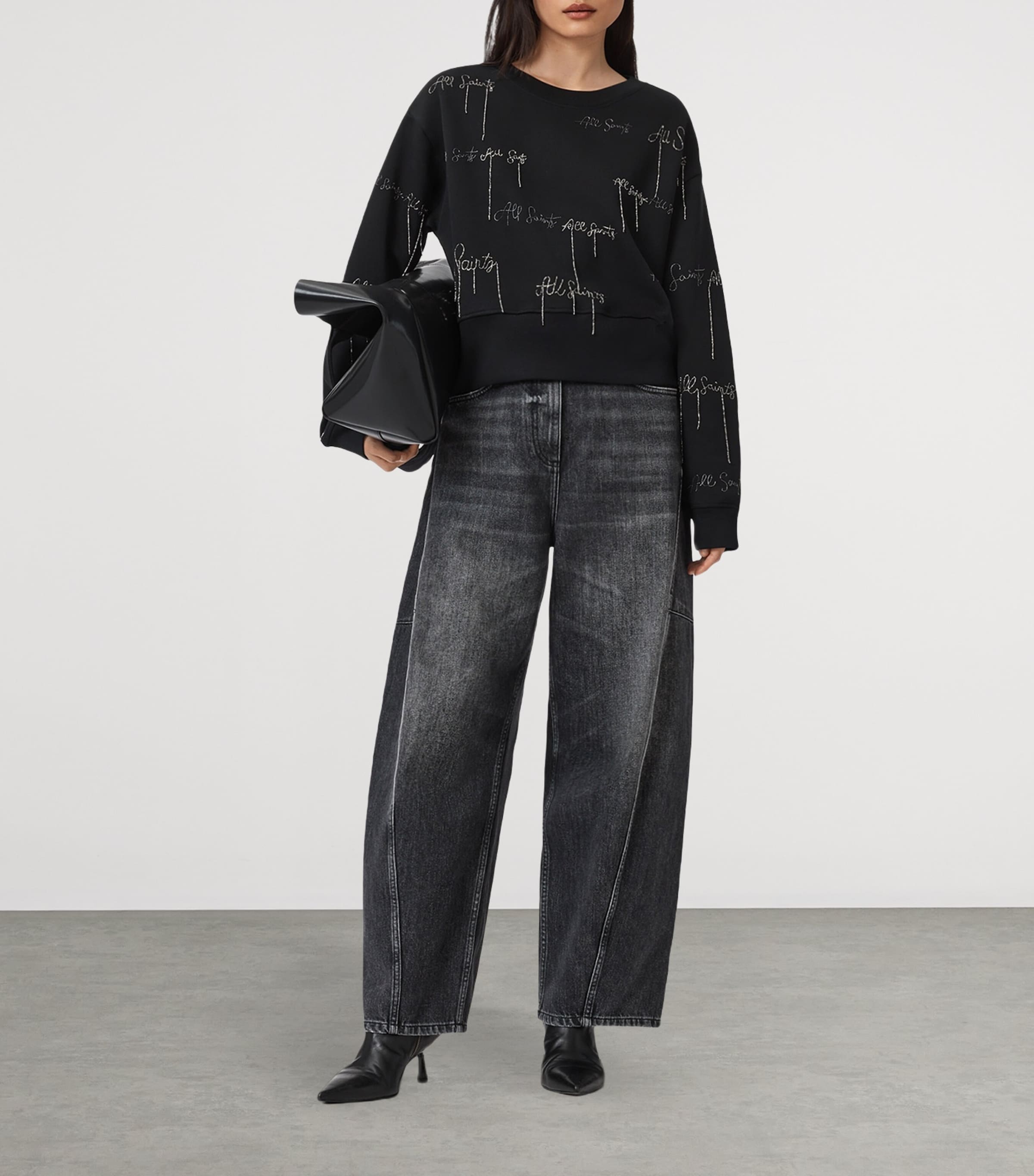 Embellished Separo Sweatshirt BLACK Image 3