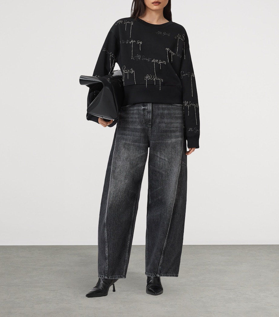 Embellished Separo Sweatshirt BLACK Image 3