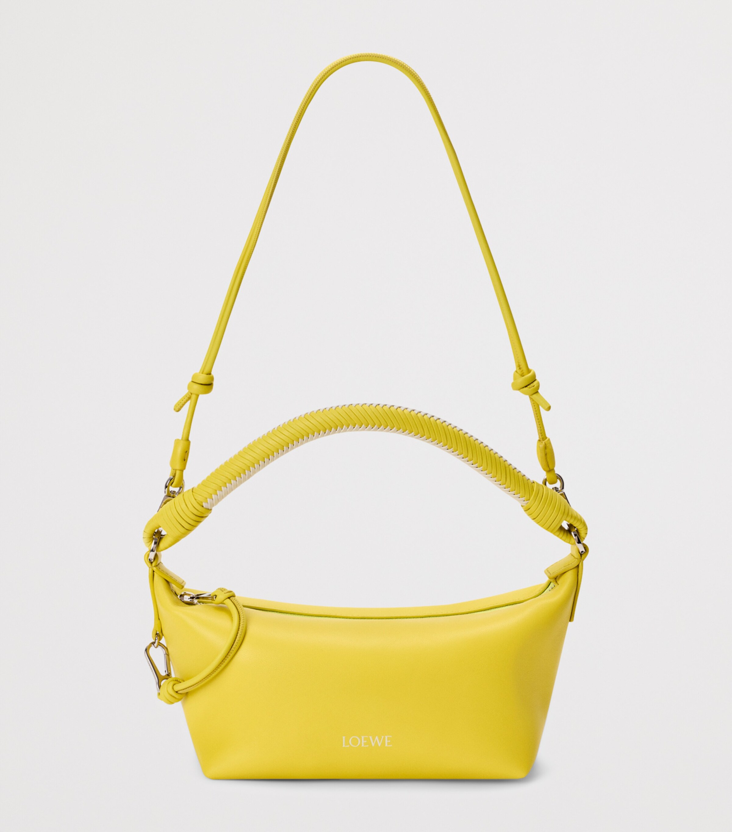 LOEWE Nappa Leather Cala Top-Handle Bag Lemon/soft White Image 5
