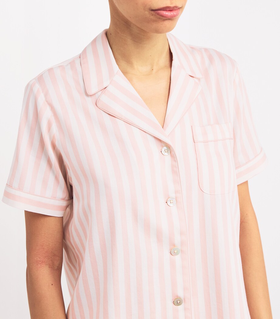 Harrods Womens Cotton Short-Sleeve Pyjama Set Pink Image 4