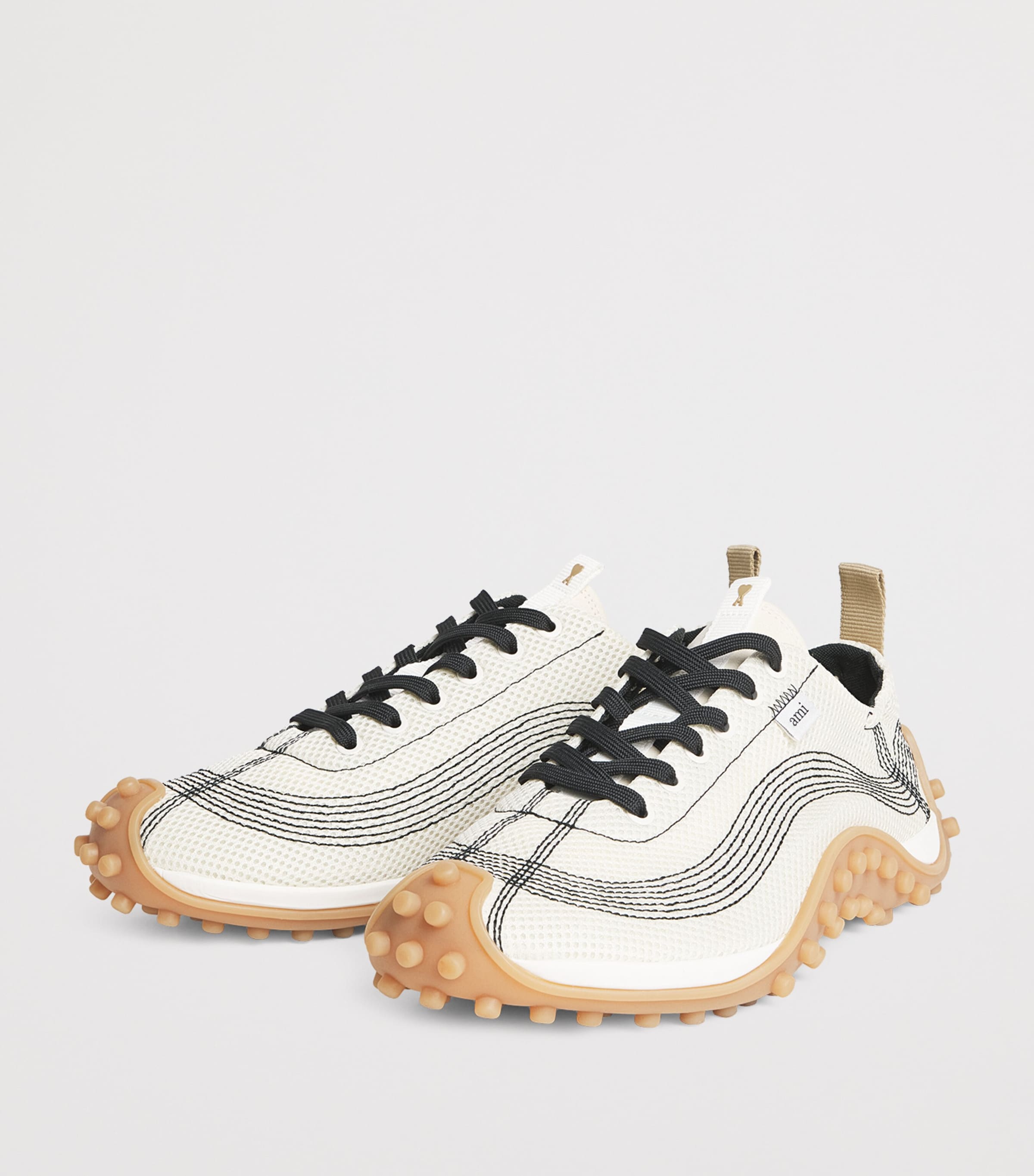 AMI Paris Mirage Sneakers Blanc Creme Image 3