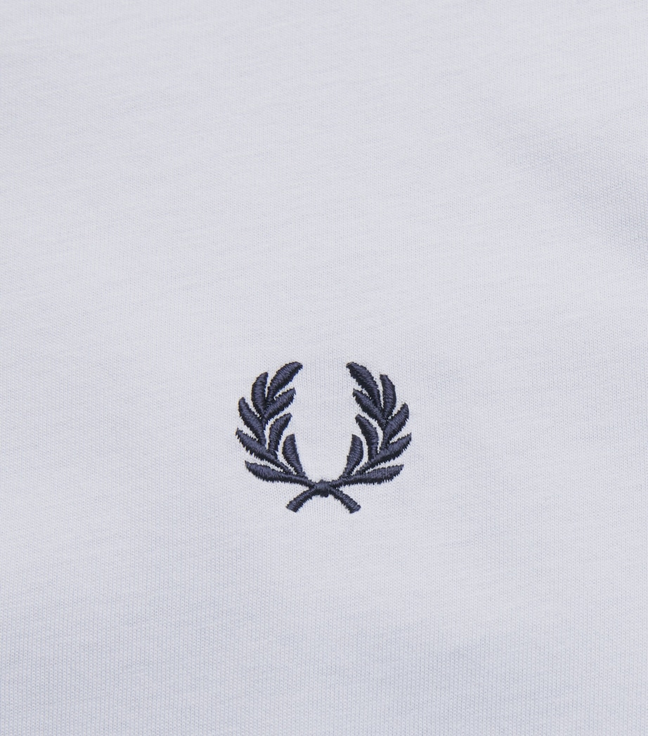 Fred Perry Mens Cotton Tape Ringer T-Shirt Dusky Blue Image 6