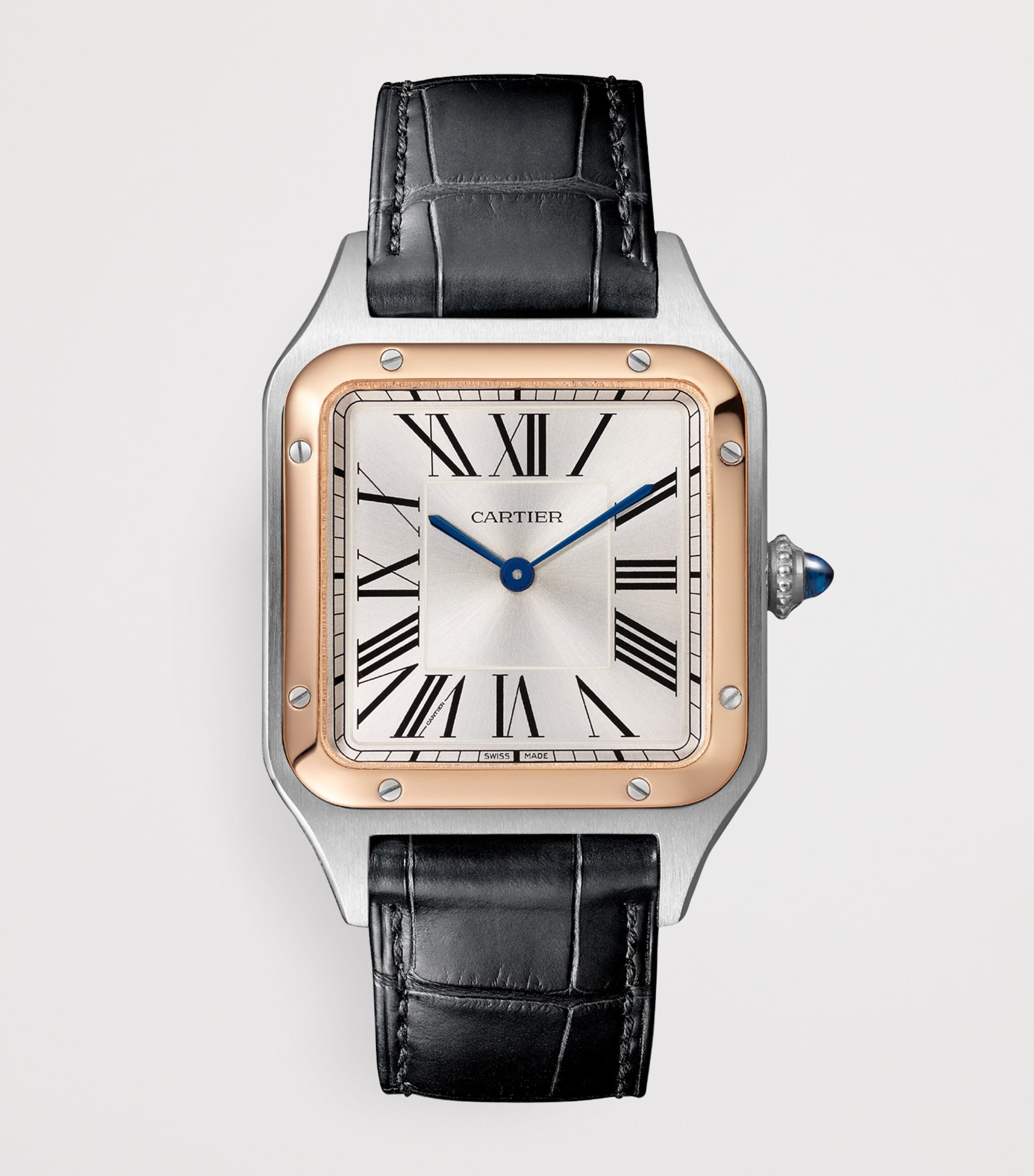 Large Rose Gold and Sapphire Santos-Dumont Watch 31.4mm ROSE GOLD Image 2
