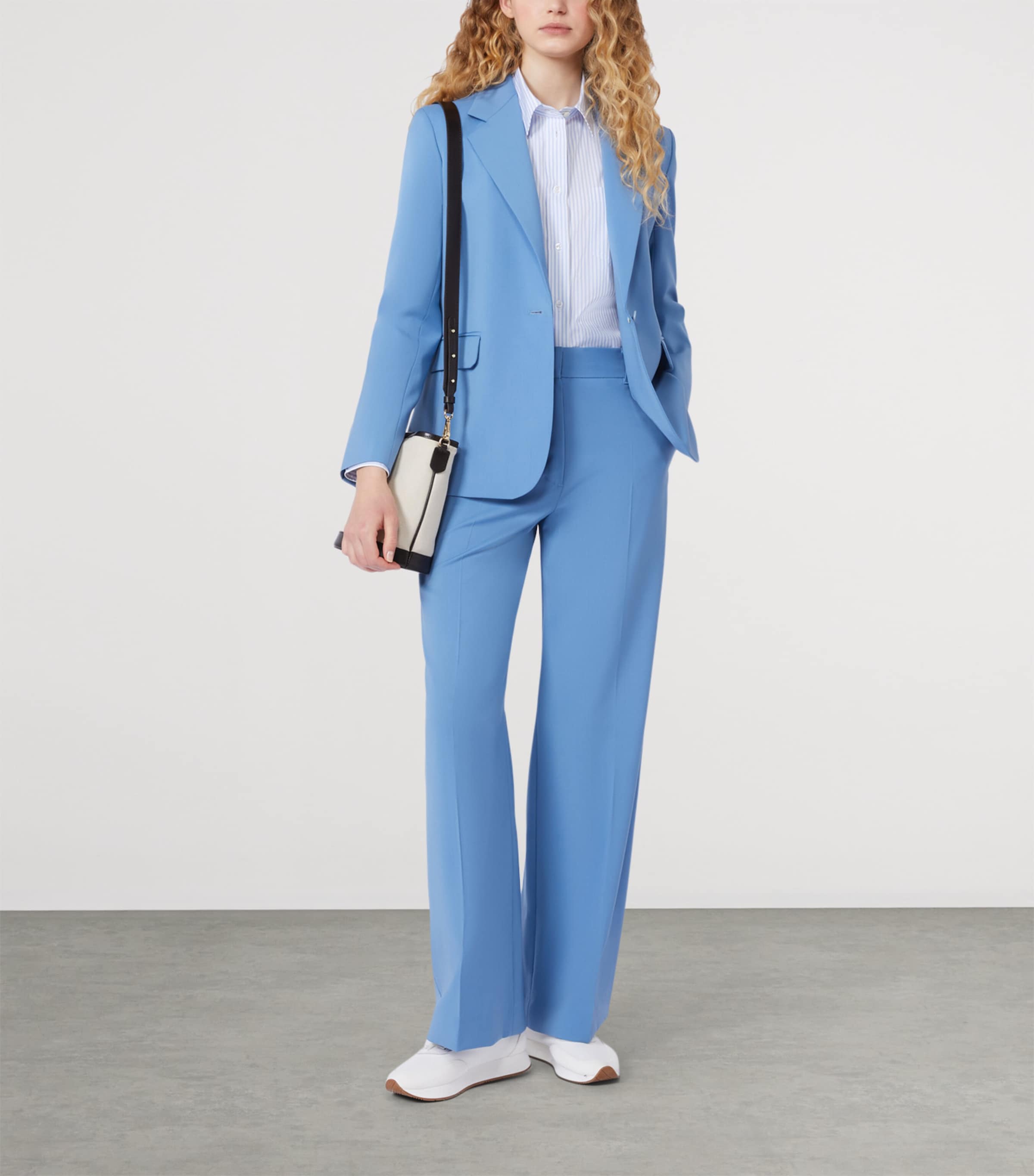 Wool Wide-Leg Trousers LIGHT BLUE Image 2