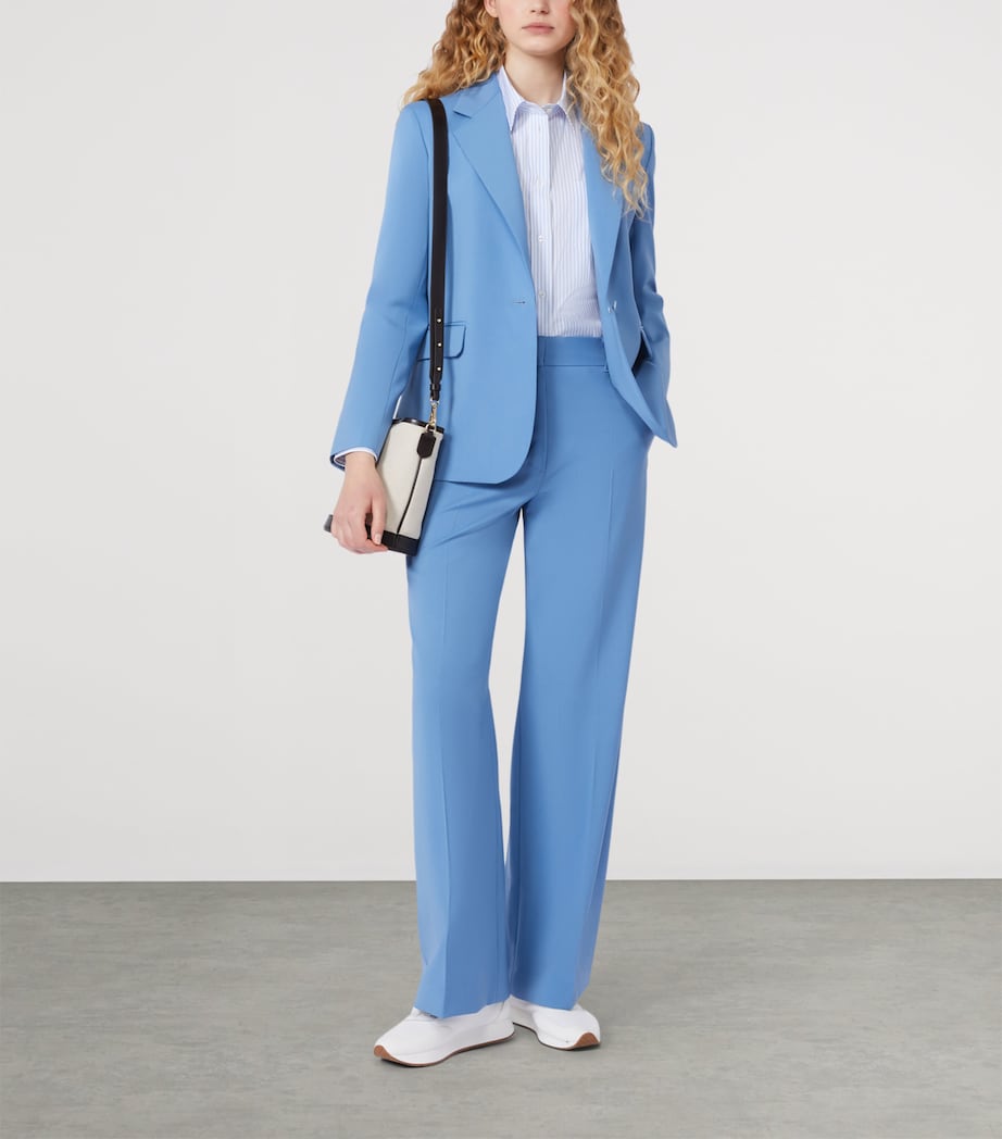 Wool Wide-Leg Trousers LIGHT BLUE Image 2