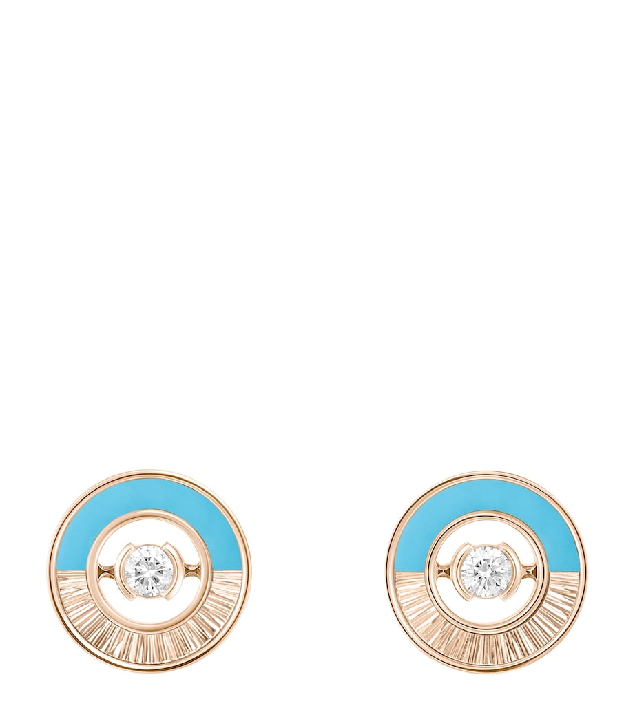 Piaget Rose Gold, Turquoise and Diamond Possession Palace Earrings Turquoise Image 1