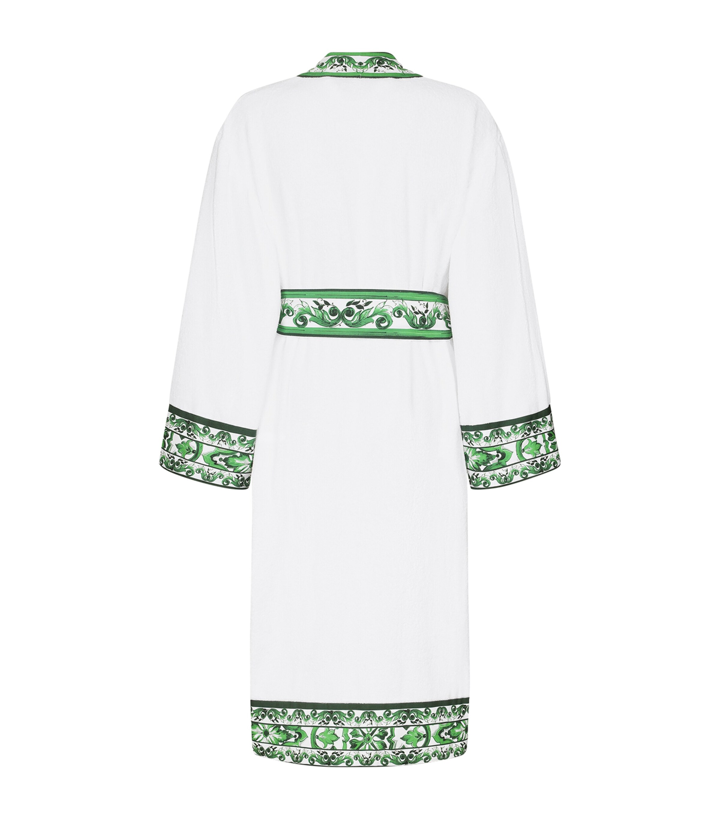 Cotton Terry Printed Bathrobe UV024-BIANCO/VERDEMA Image 2