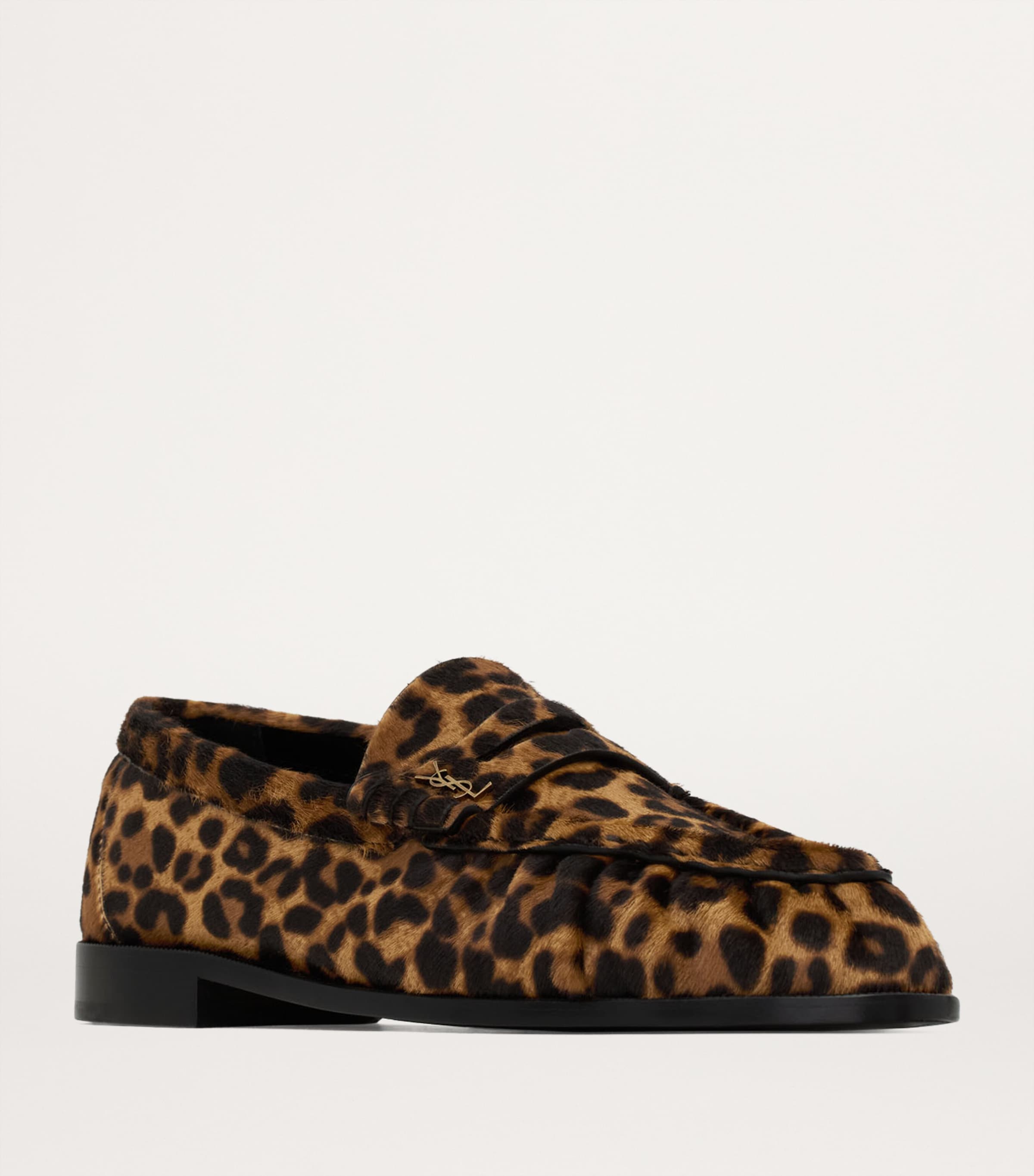 Leather Leopard Loafers 9806 Image 3