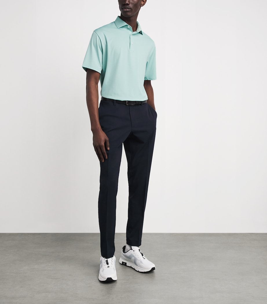 KJUS Mens Stripe Soren Golf Polo Shirt Agave/rivbk Image 2
