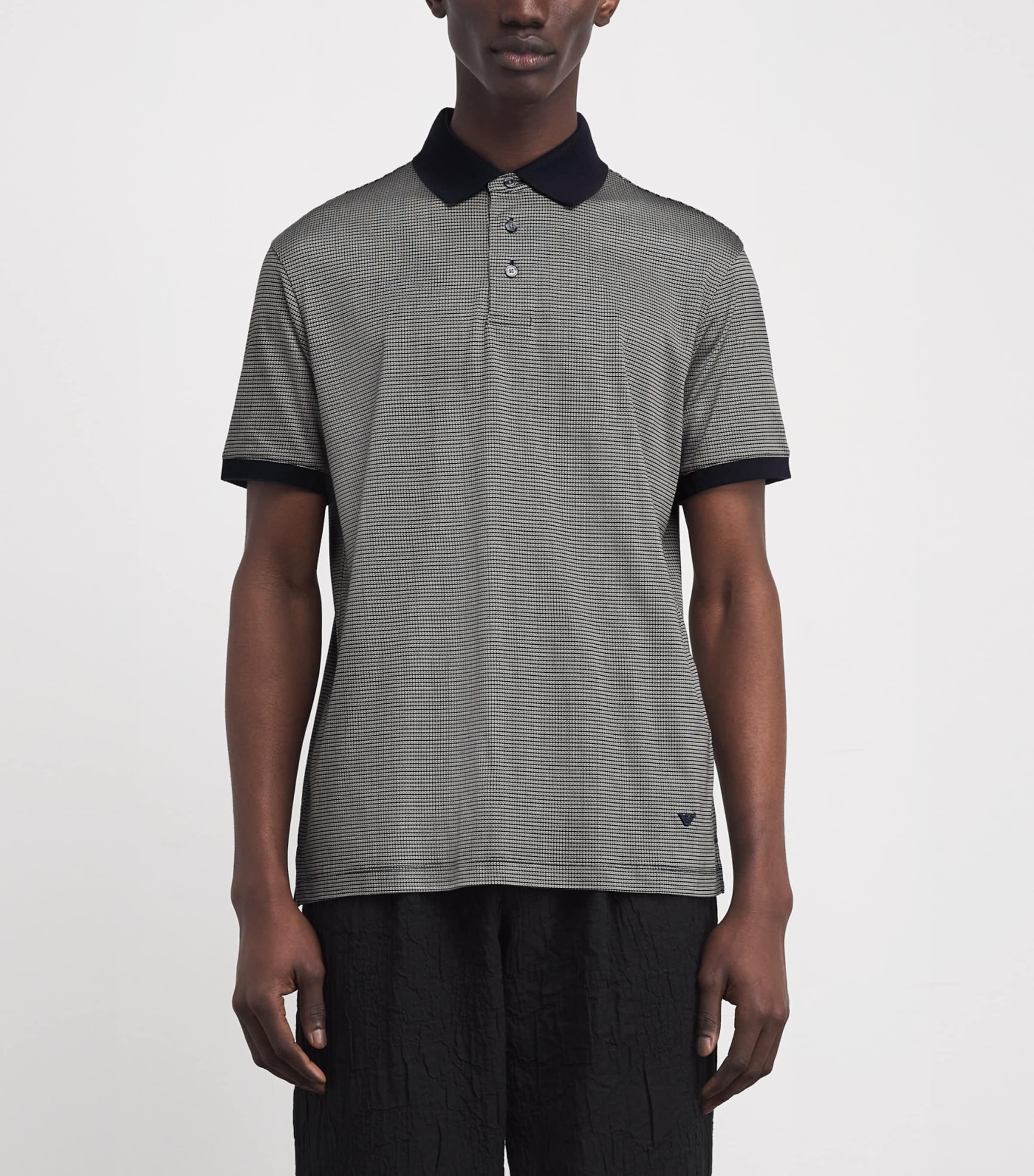 Lyocell-Cotton Micro-Print Polo Shirt F1158 Image 3
