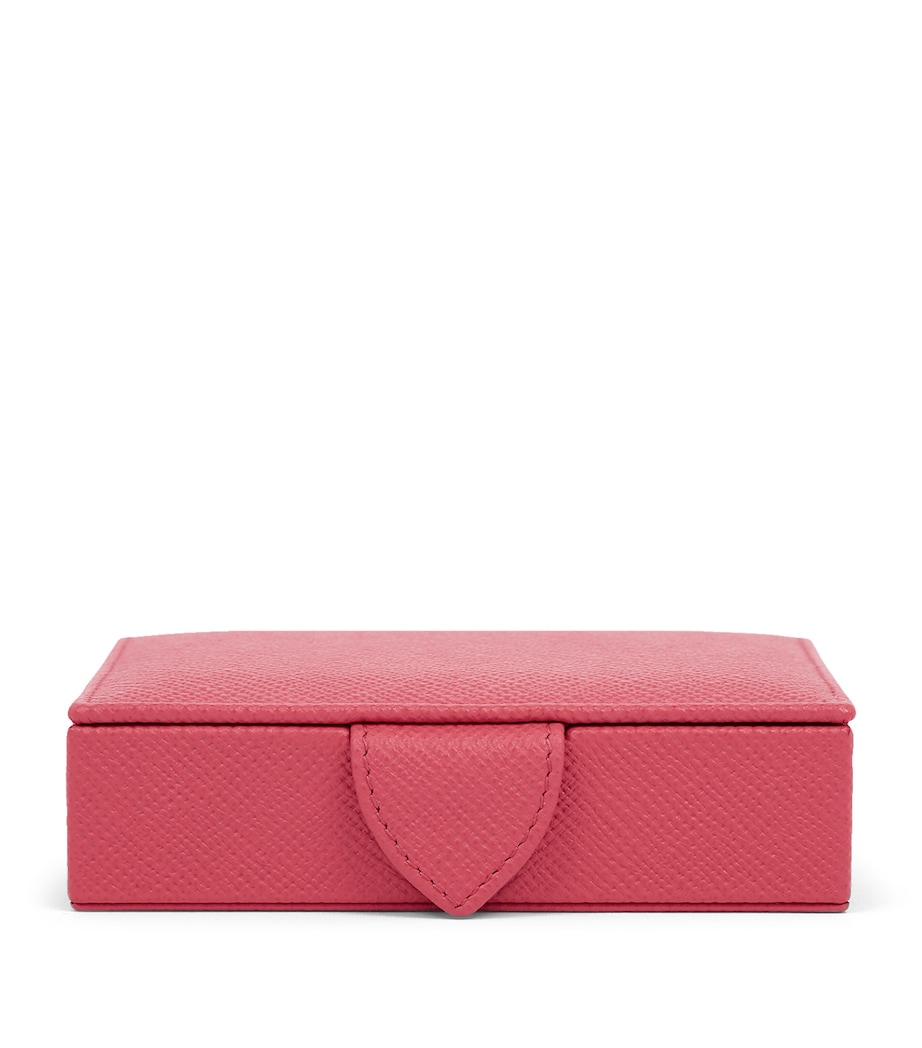 Small Panama Leather Jewellery Box RASPBERRY Image 1