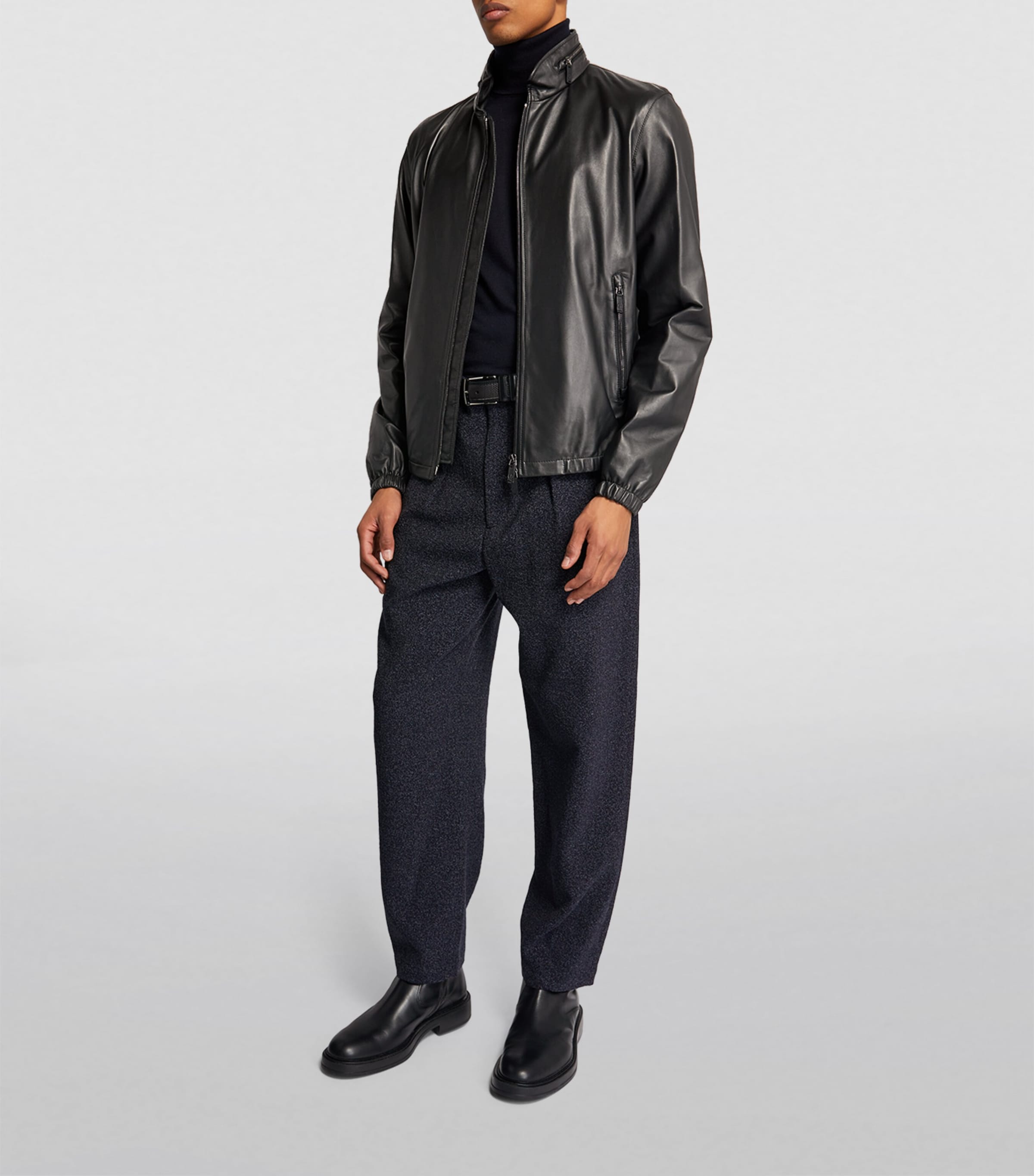 GIORGIO ARMANI イタリア製 lamb leather Giorgio Armani Leather Jacket | Harrods UK