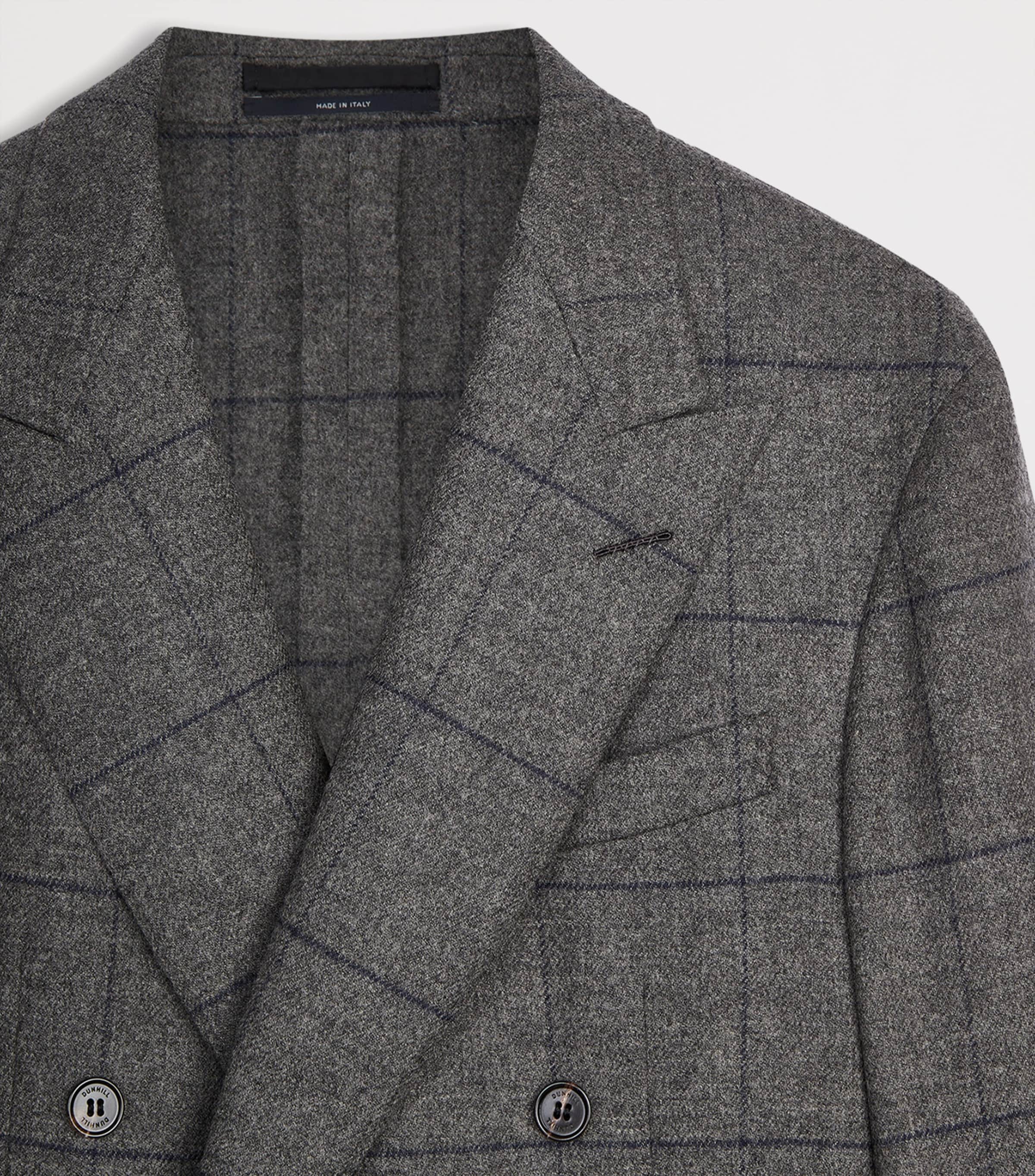 Dunhill Mens Wool Check Jacket Grey Image 2