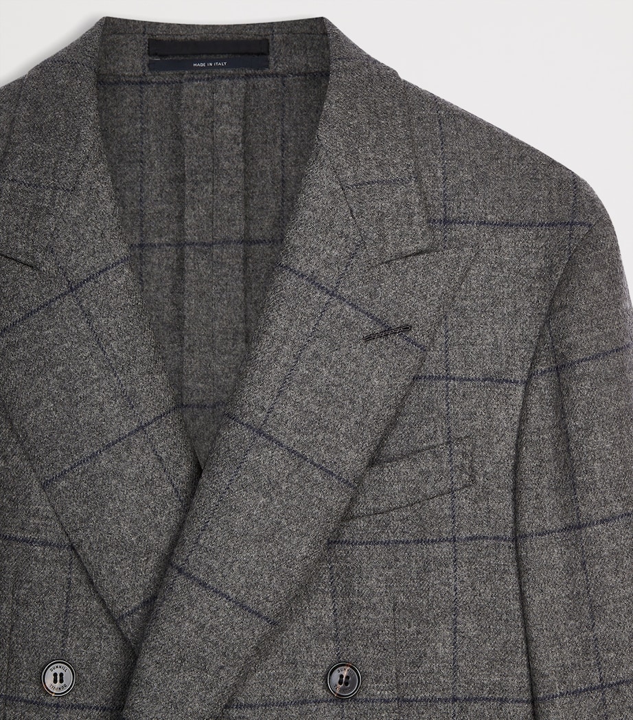Dunhill Mens Wool Check Jacket Grey Image 2