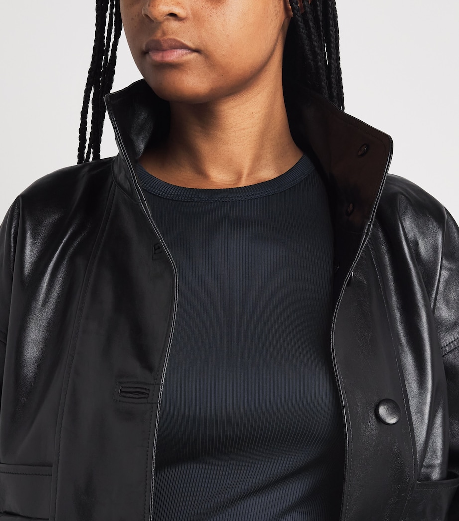 AGOLDE Womens Ribbed Saige T-Shirt Nvy Navy Image 3