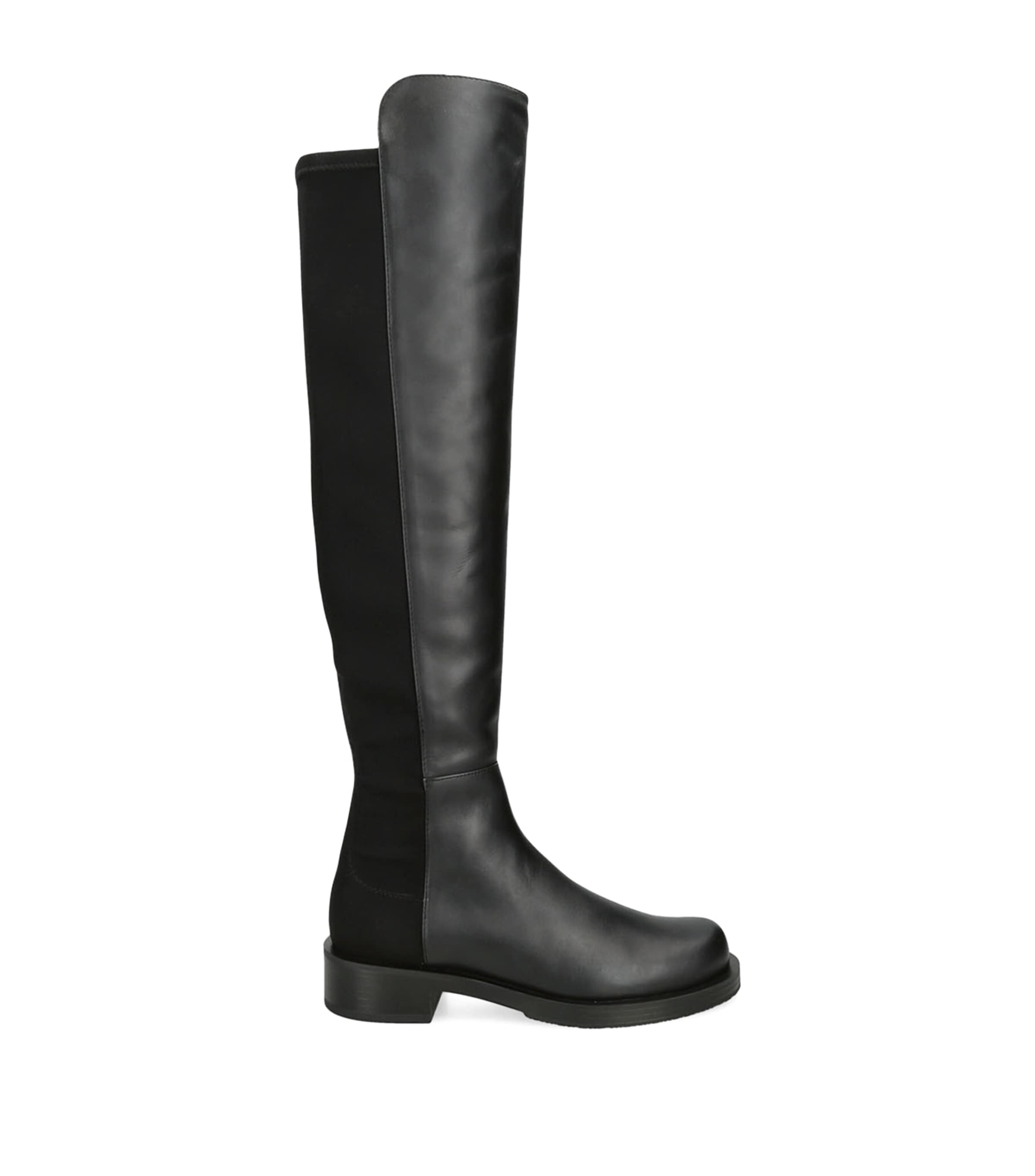Stuart Weitzman Black Leather 5050 Bold Over-The-Knee Boots