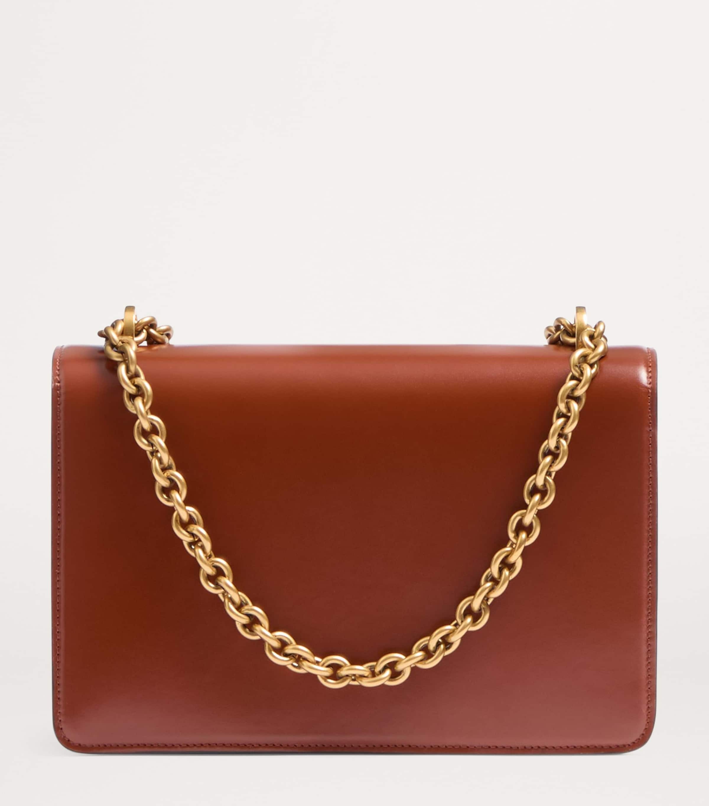 Valentino Garavani Calf Leather Vain Shoulder Bag In Brown