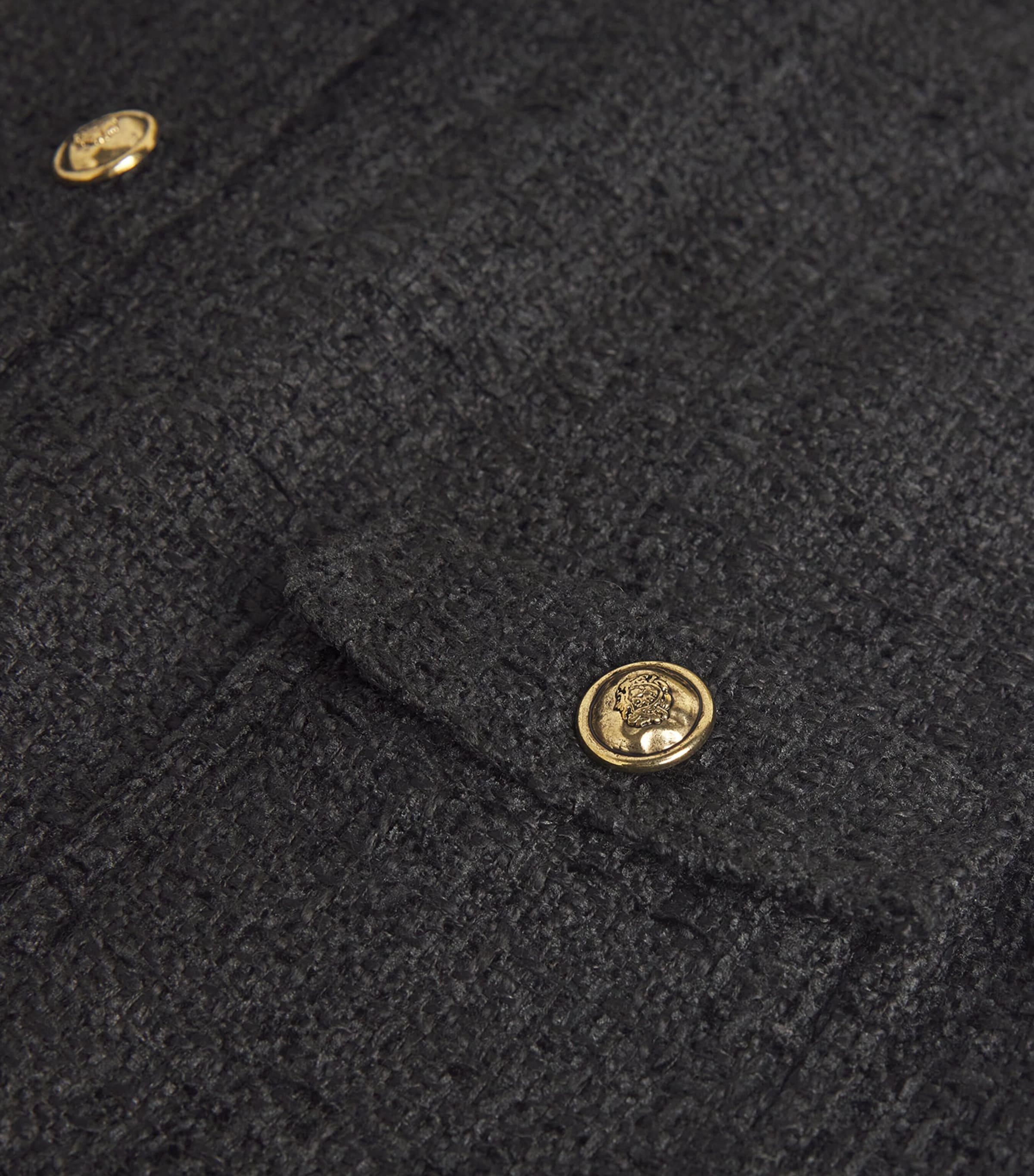 Tweed Mini Shift Dress BLACK Image 5