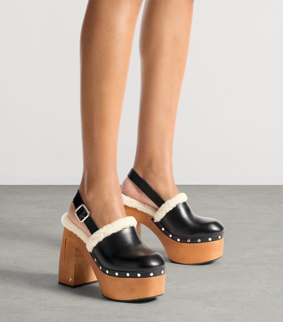 Alida 135 Leather Platform Heels BLACK/NATURAL Image 2