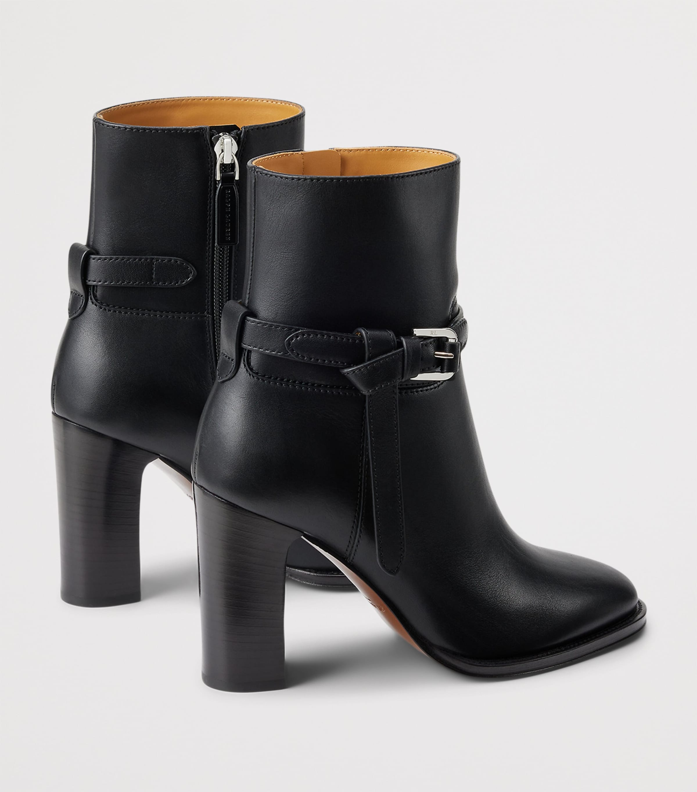Leather Donnely Ankle Boots 90 BLACK Image 2