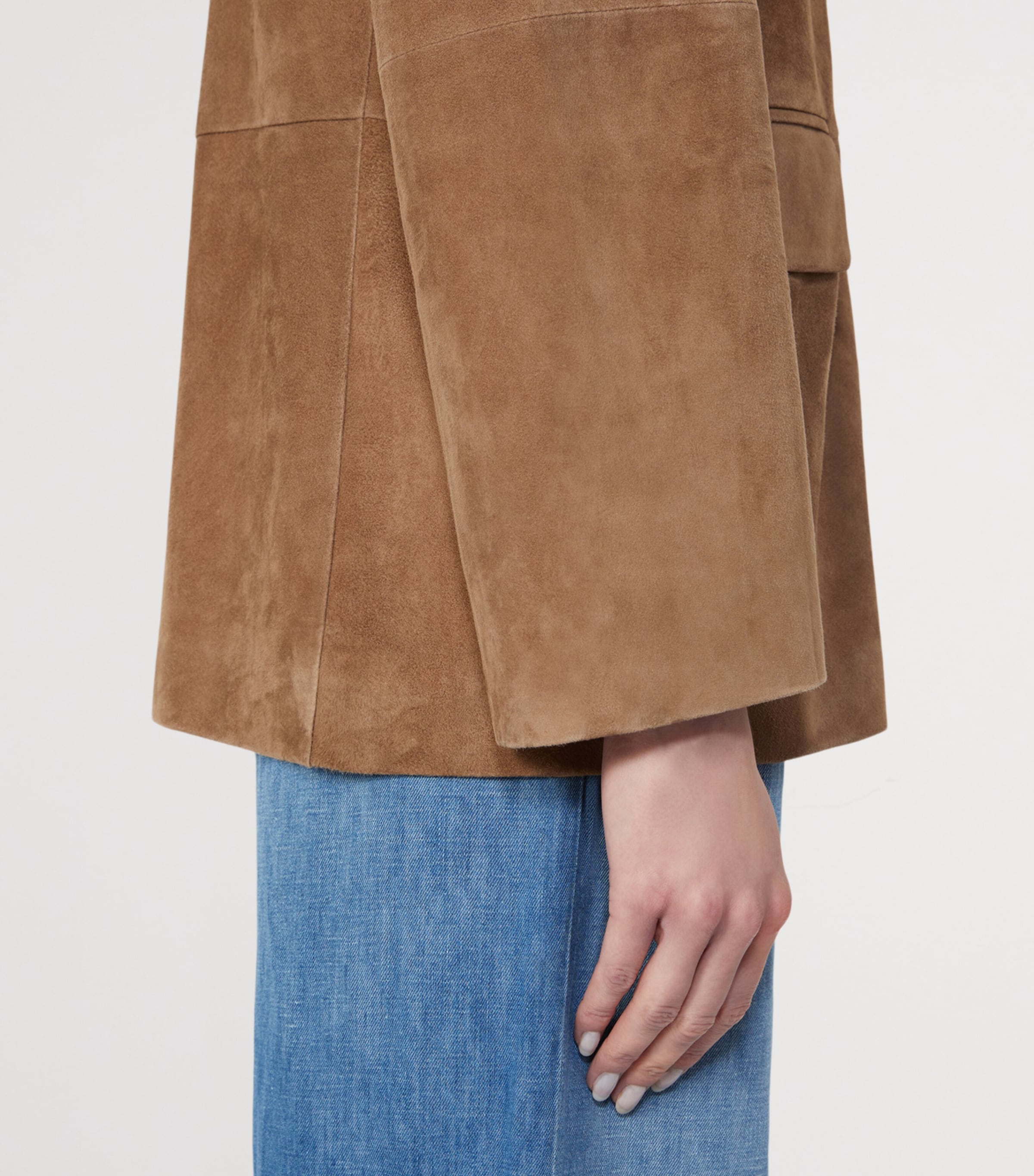 Max Mara Womens Suede Single-Breasted Blazer Hazelnut Brown Image 5