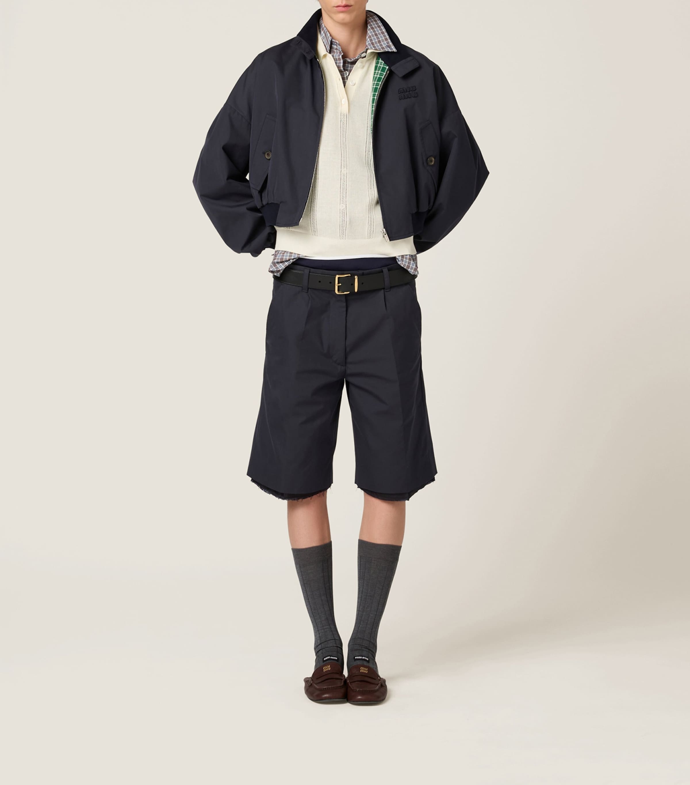 Cotton-Blend Panama Blouson Jacket F0008 Image 2