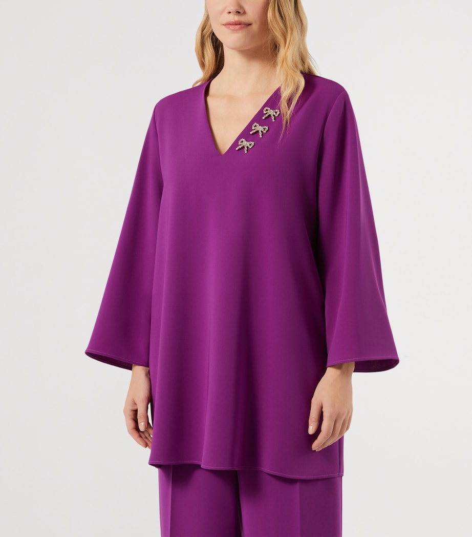 Marina Rinaldi Womens Embellished Top Fuxia Viola Image 3