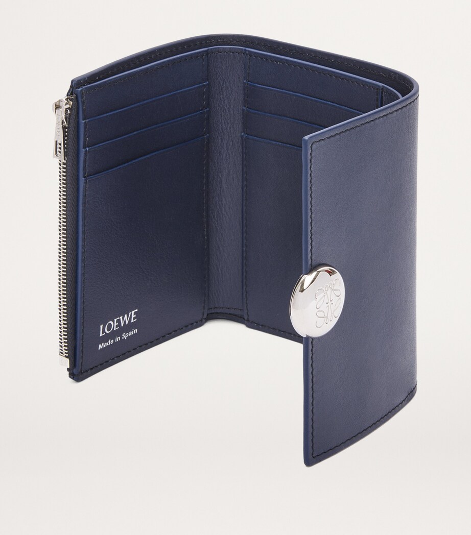 LOEWE Small Leather Pebble Wallet Abyss Blue Image 4