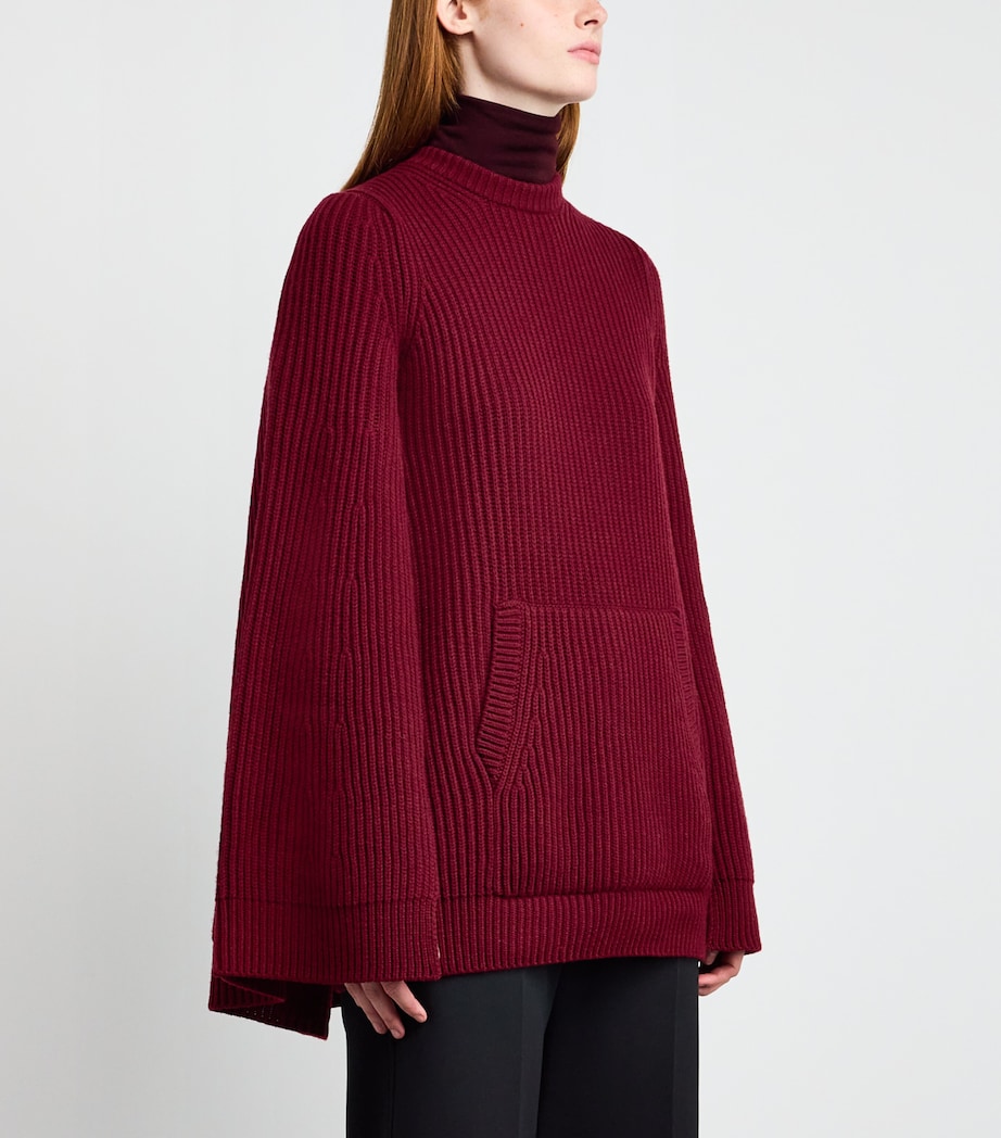Wool-Cashmere Mini Dress RASPBERRY Image 3