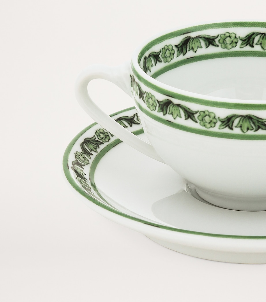 Porcelain Majolica Teacup and Saucer UV001-VERDE MAIOLICA Image 3