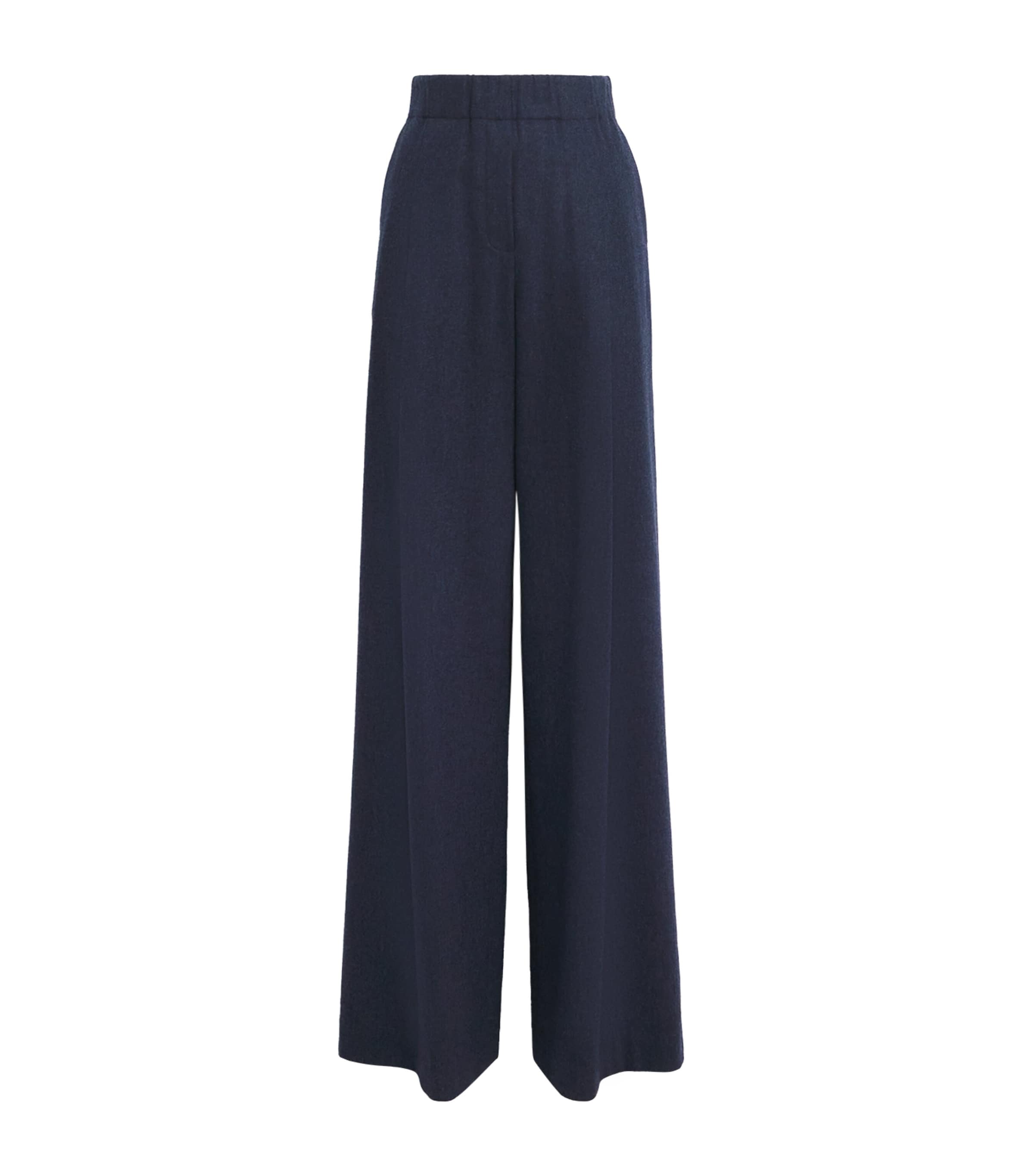 Lafayette 148 Wool-cashmere Astor Wide-leg Trousers In Black