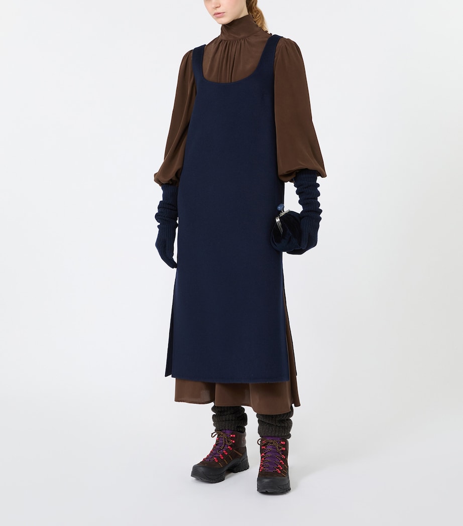Weekend Max Mara Womens Wool-Blend Shift Midi Dress Midnightblue Image 2