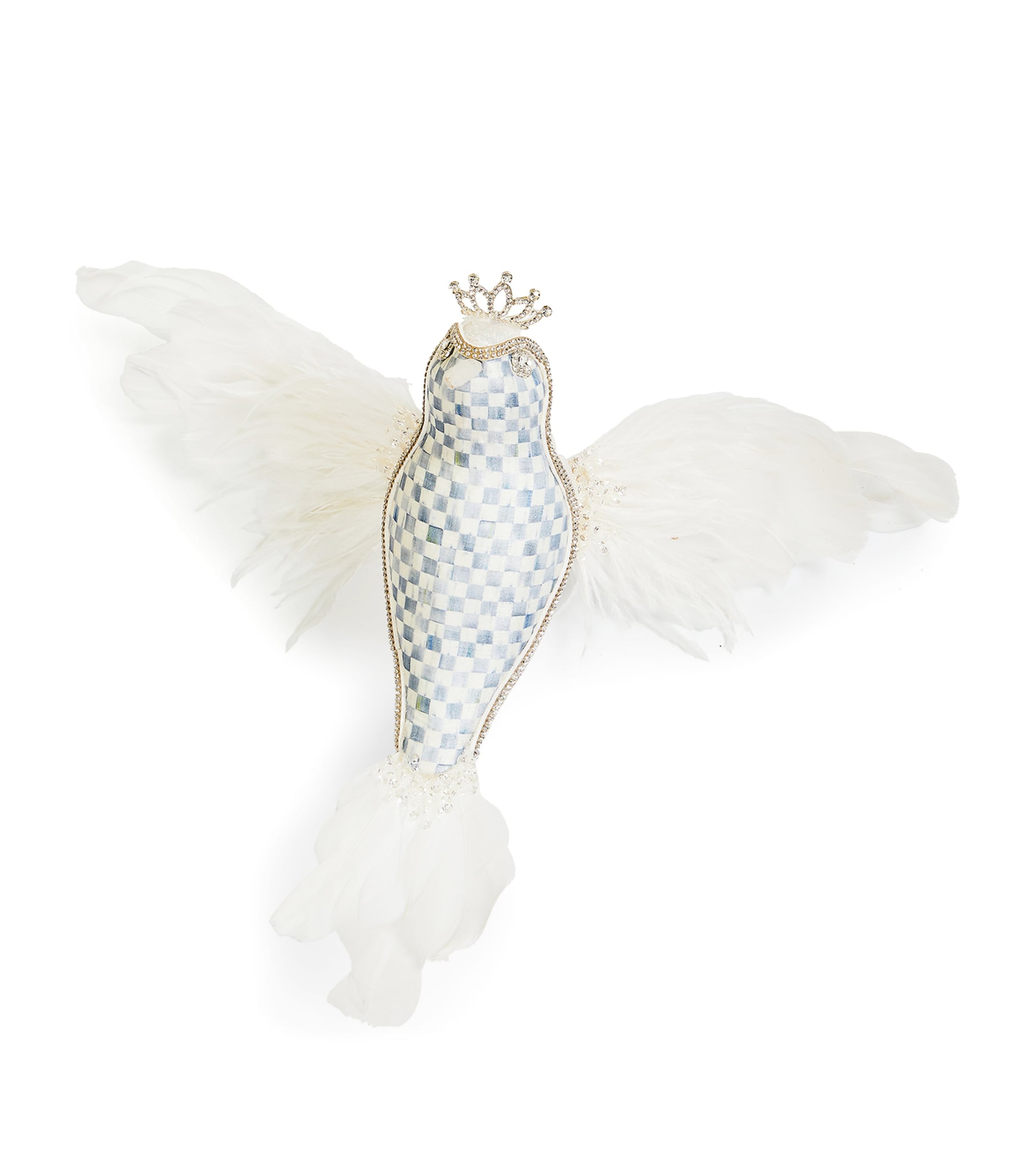 Mackenzie-childs Large Crystal Palace Hummingbird Ornament In White
