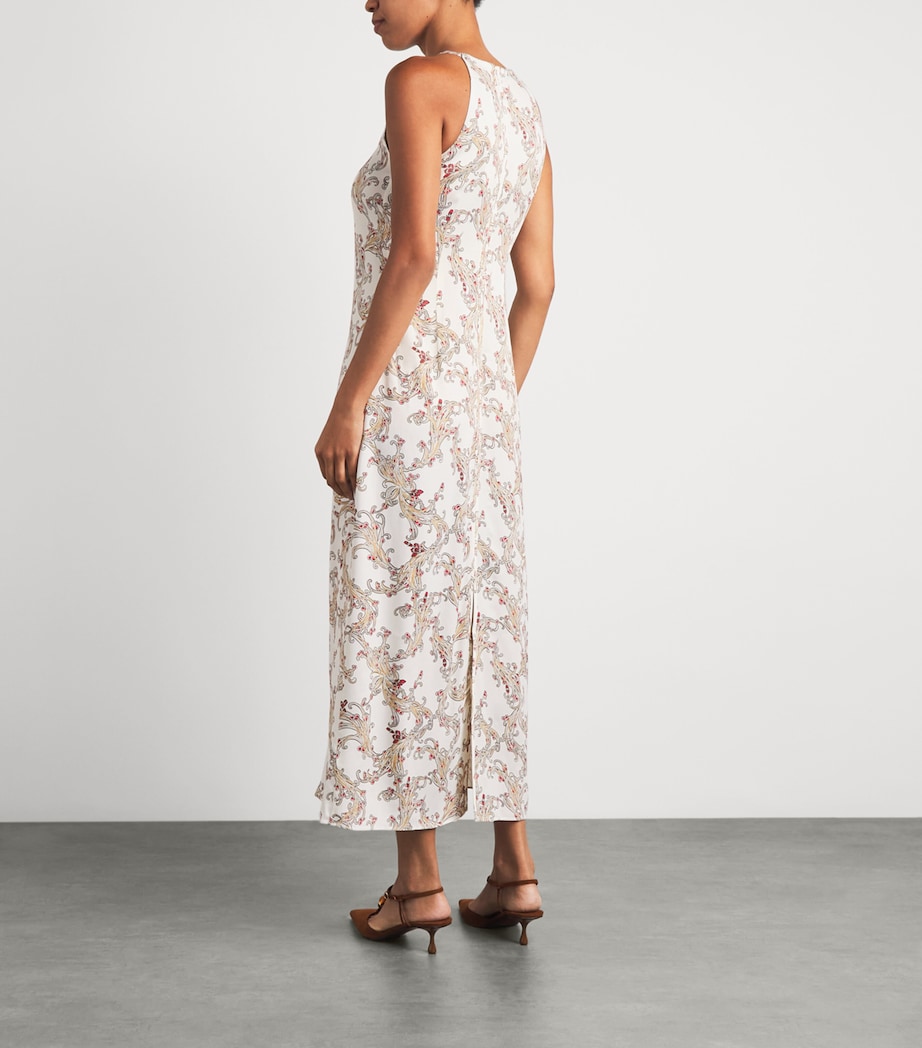 ME+EM Womens Crepe Halterneck Maxi Dress Light Cream/multi Image 4