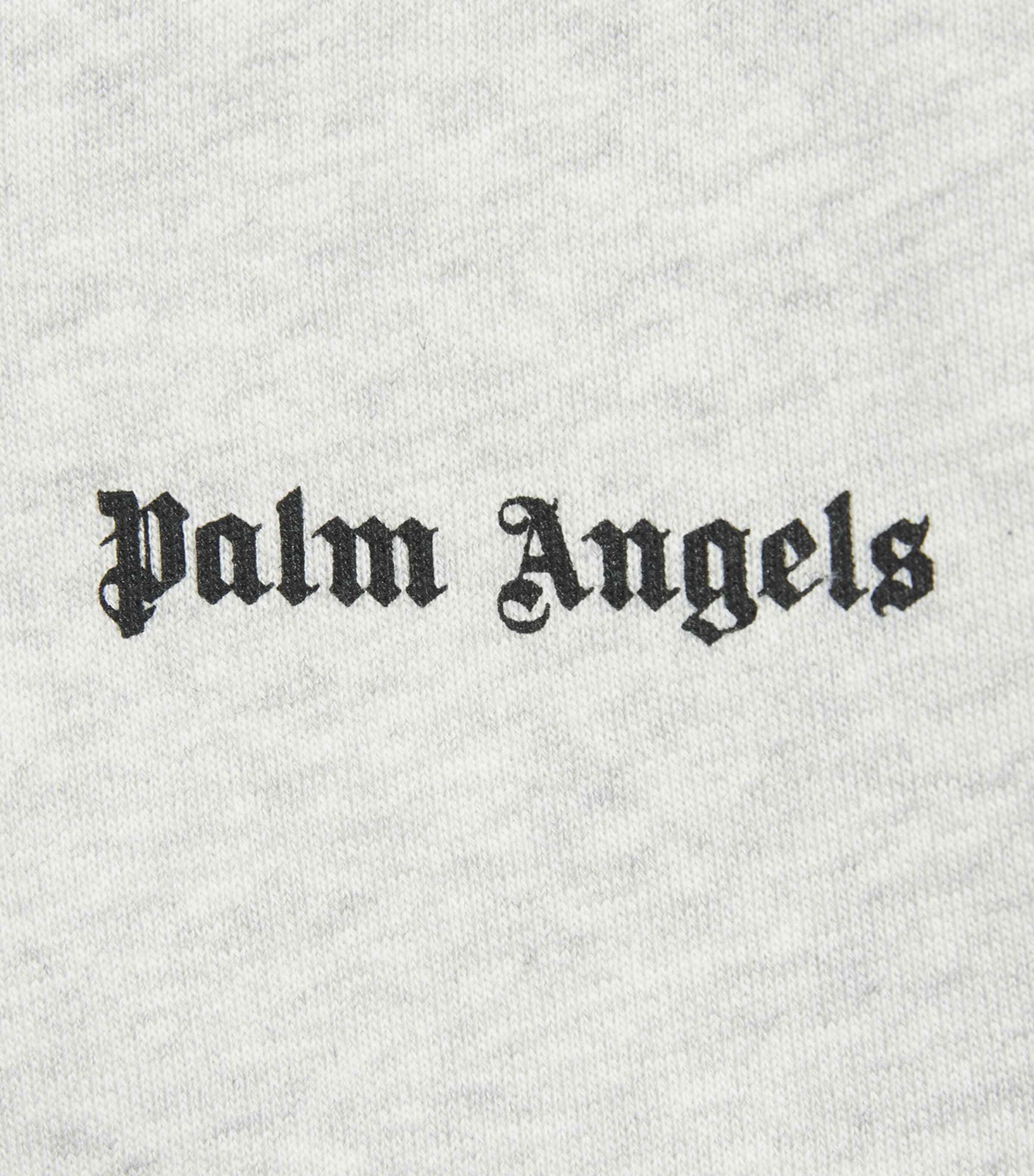 Palm Angels Kids Cotton Logo Hoodie (4-12+ Years) Gri Mel/mel Gry Image 2