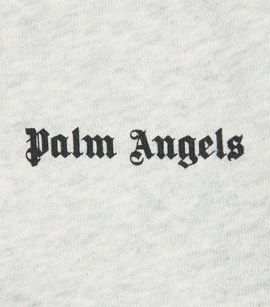 Palm Angels Kids Cotton Logo Hoodie (4-12+ Years) Gri Mel/mel Gry Image 2