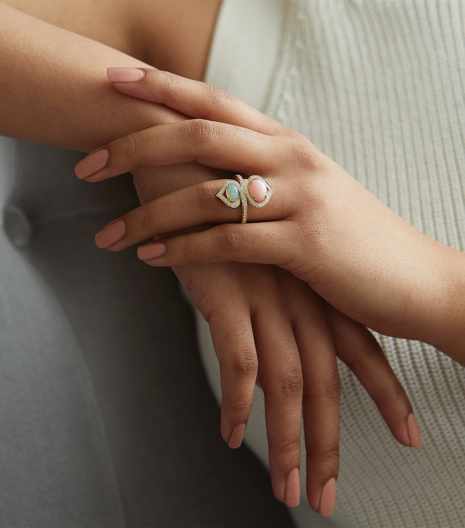 Yellow Gold, Opal and Diamond Woodland Ring YELLOW GOLD Image 4
