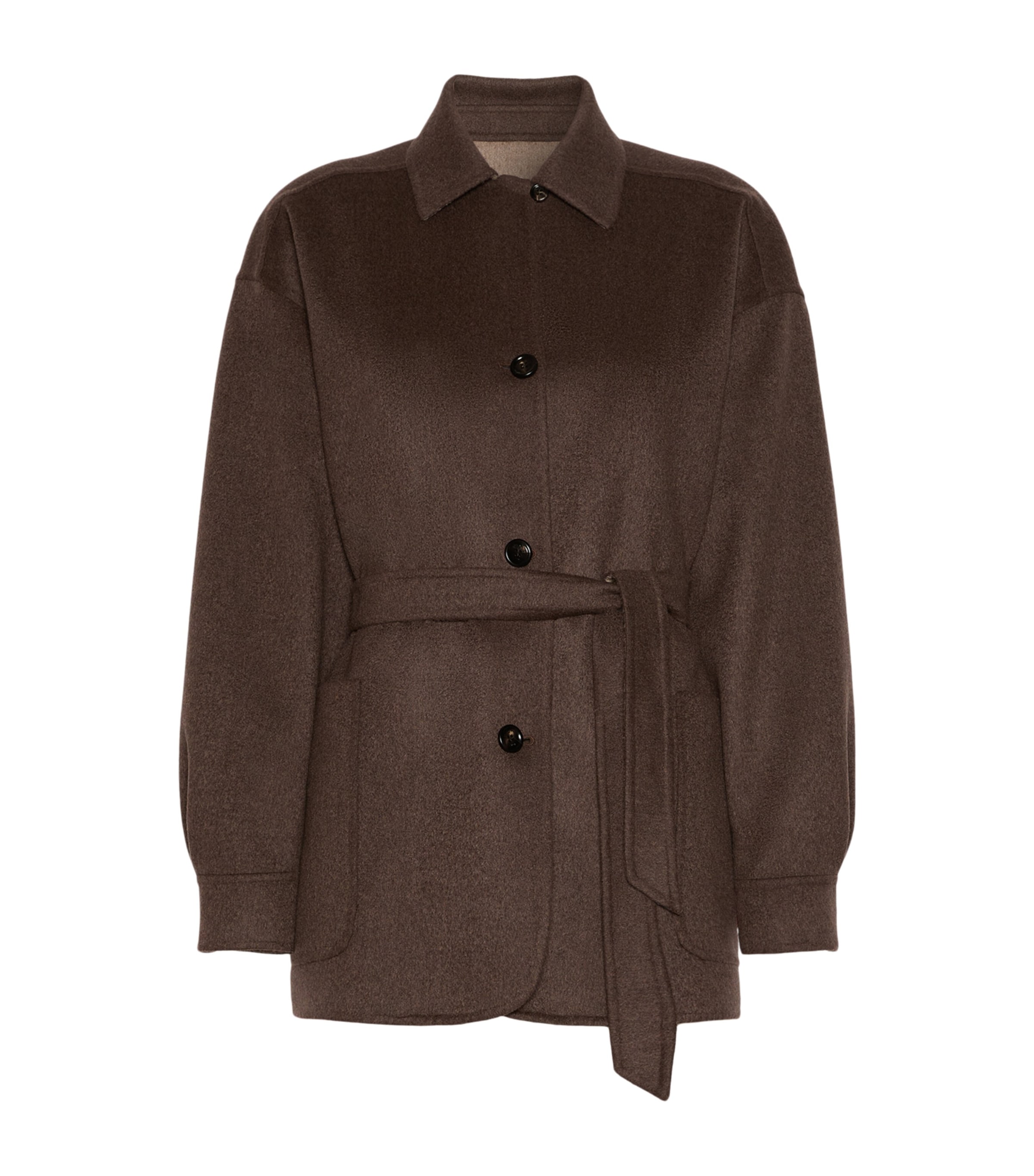Max Mara Womens Cashmere Jacket Dark Brown Image 1