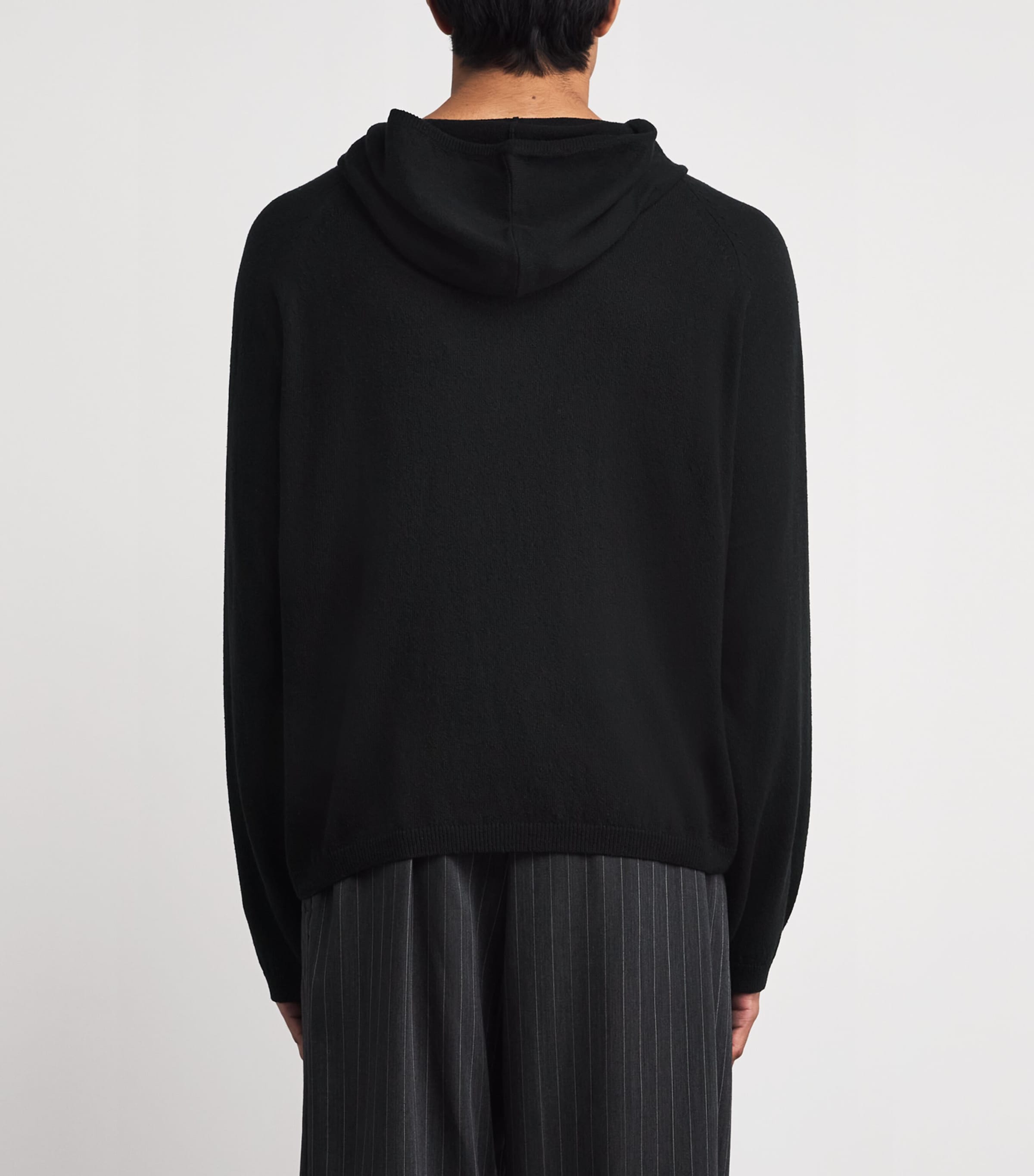 Our Legacy Mens Silk Knitted Hoodie Almost Black Image 5