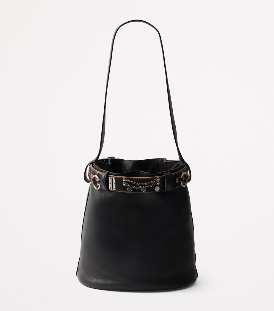 Leather Buckled Bucket Bag F0002 Image 3