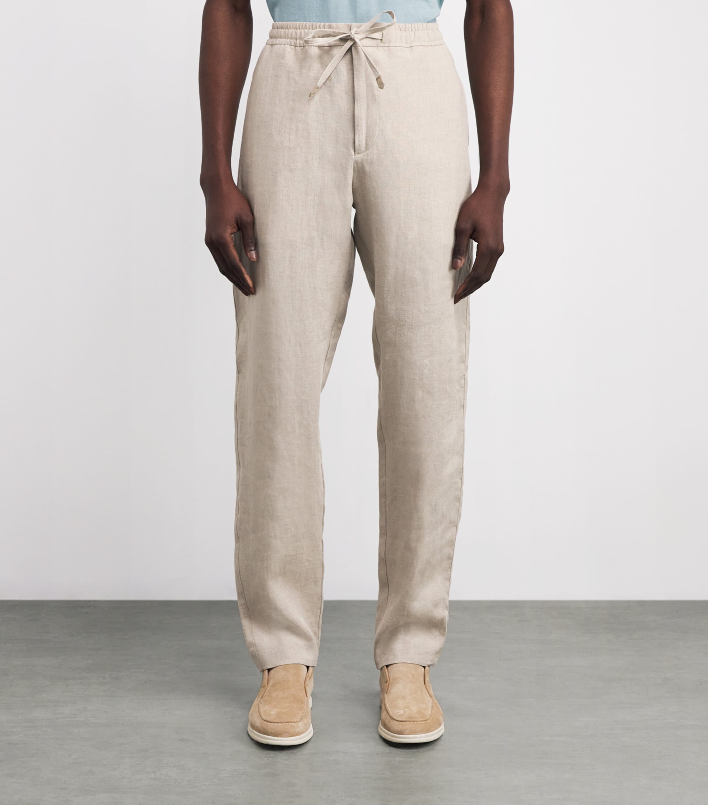 Linen Drawstring Trousers 703 Image 3