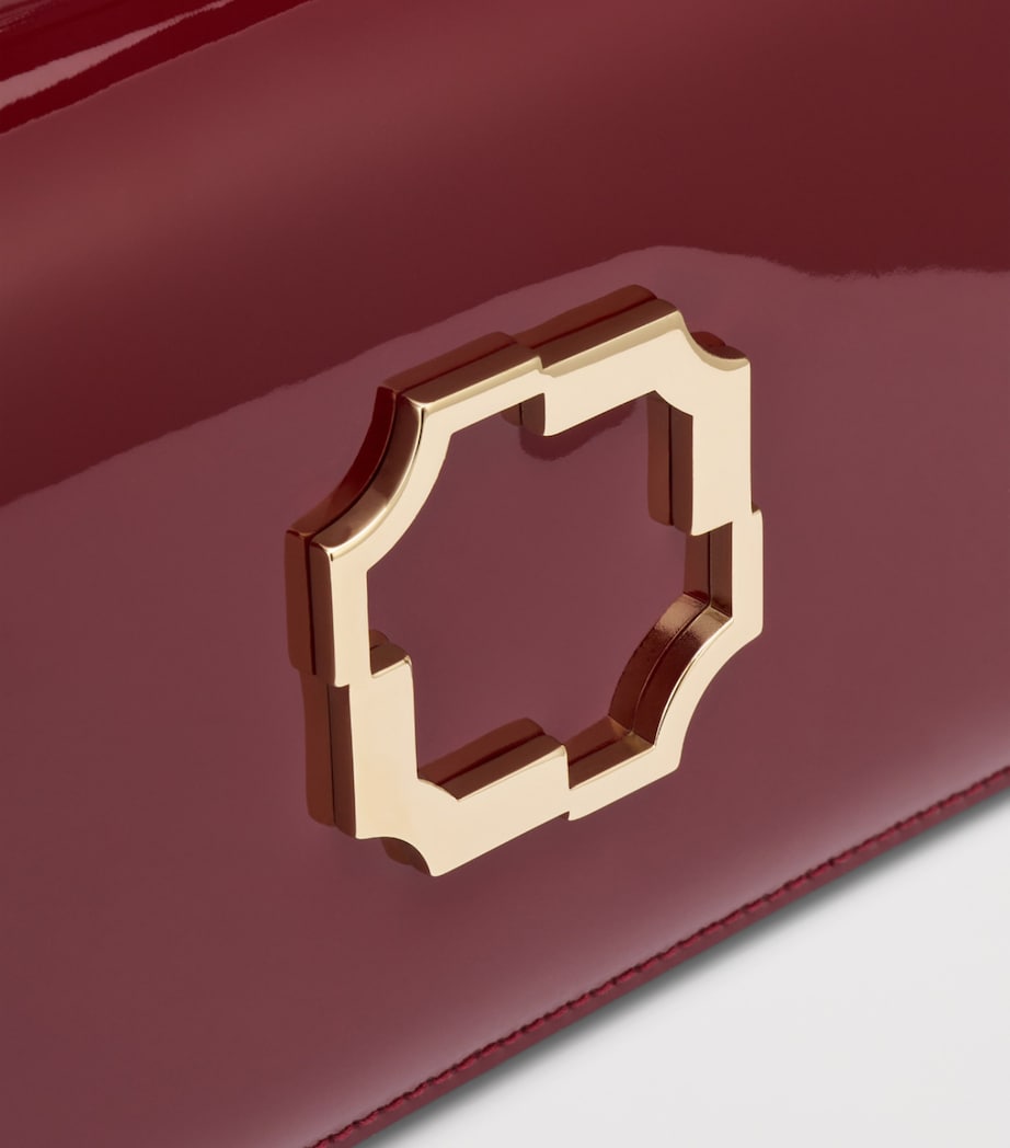 Malone Souliers Patent Leather Vivien Clutch Bag Rosewood Image 6