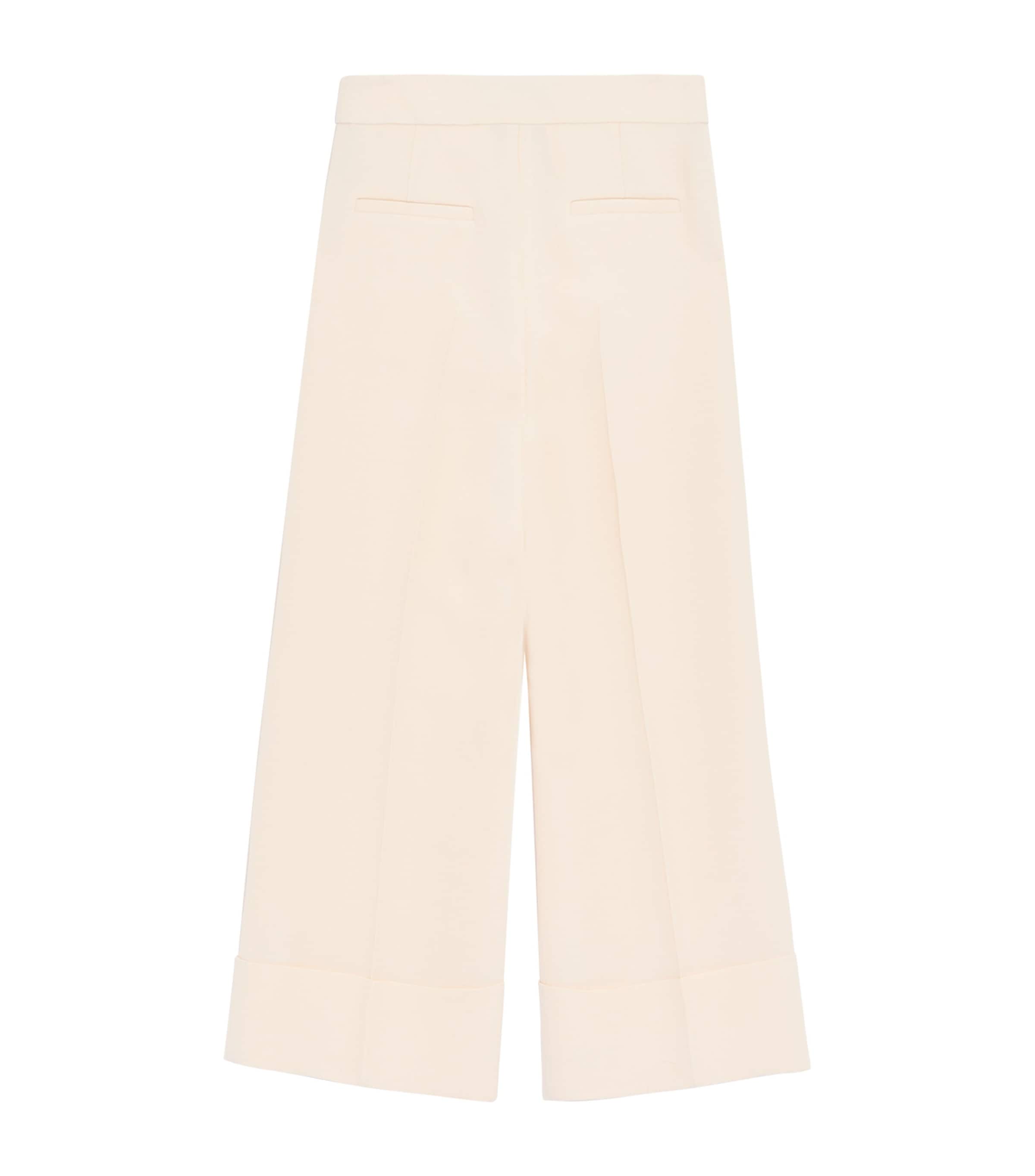 Valentino Womens Wool-Silk Crepe Tailored Trousers Image 2