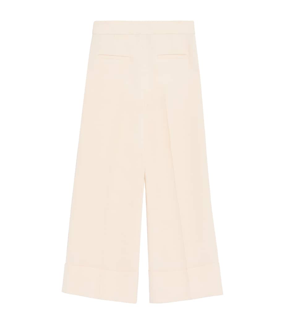 Valentino Womens Wool-Silk Crepe Tailored Trousers Image 2